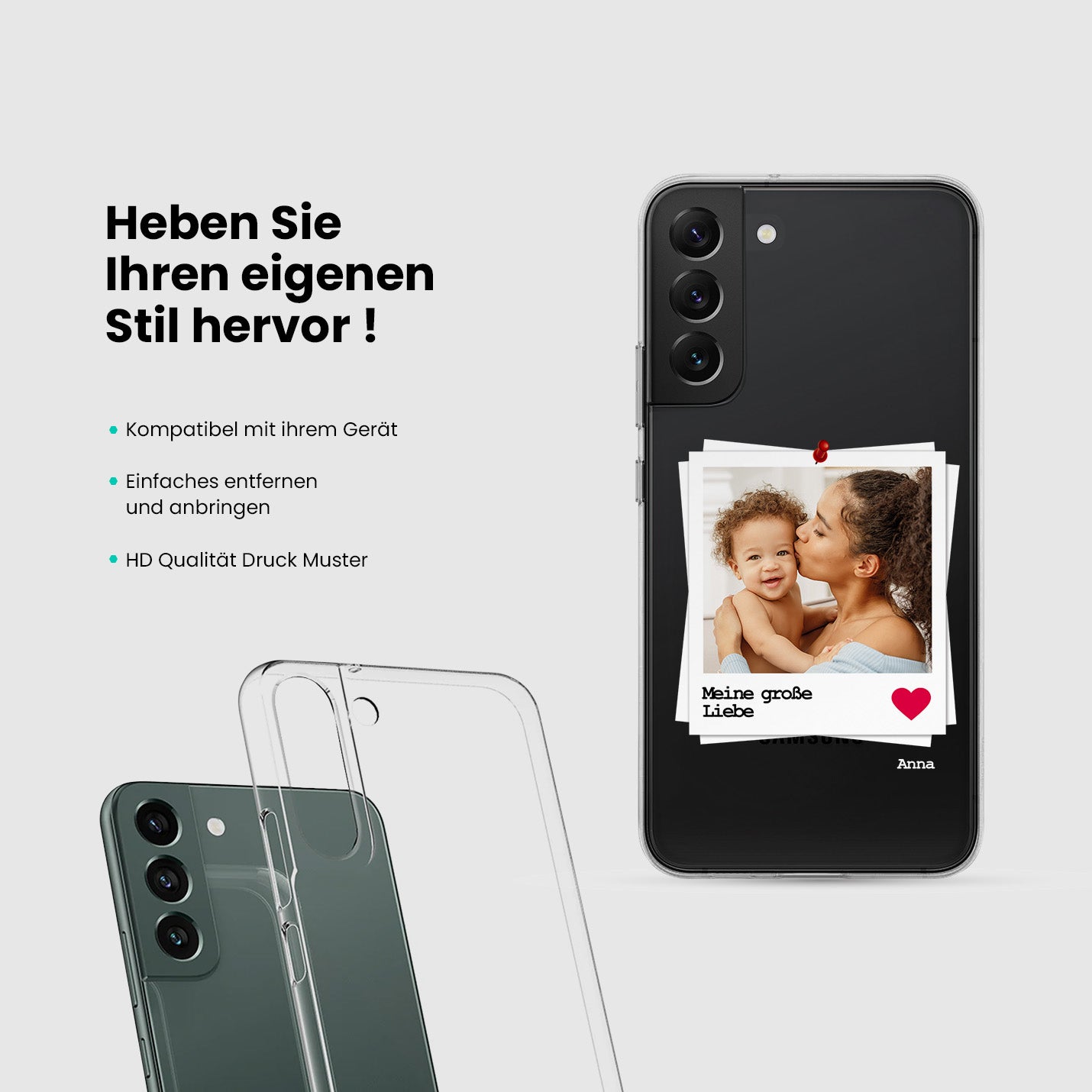 Handyhülle mit Wunschfoto Pinnwand - 1instaphone