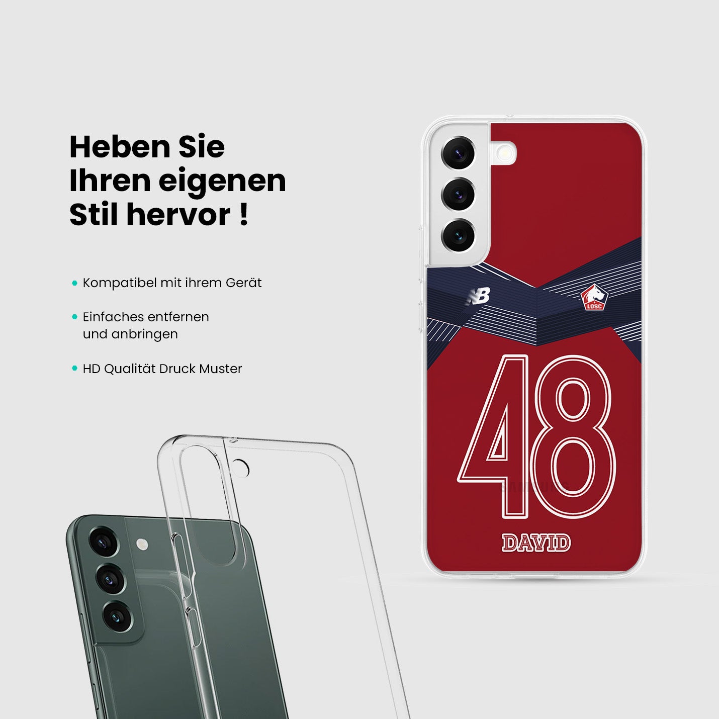 Personalisierte LOSC Lille Handyhülle - 1instaphone