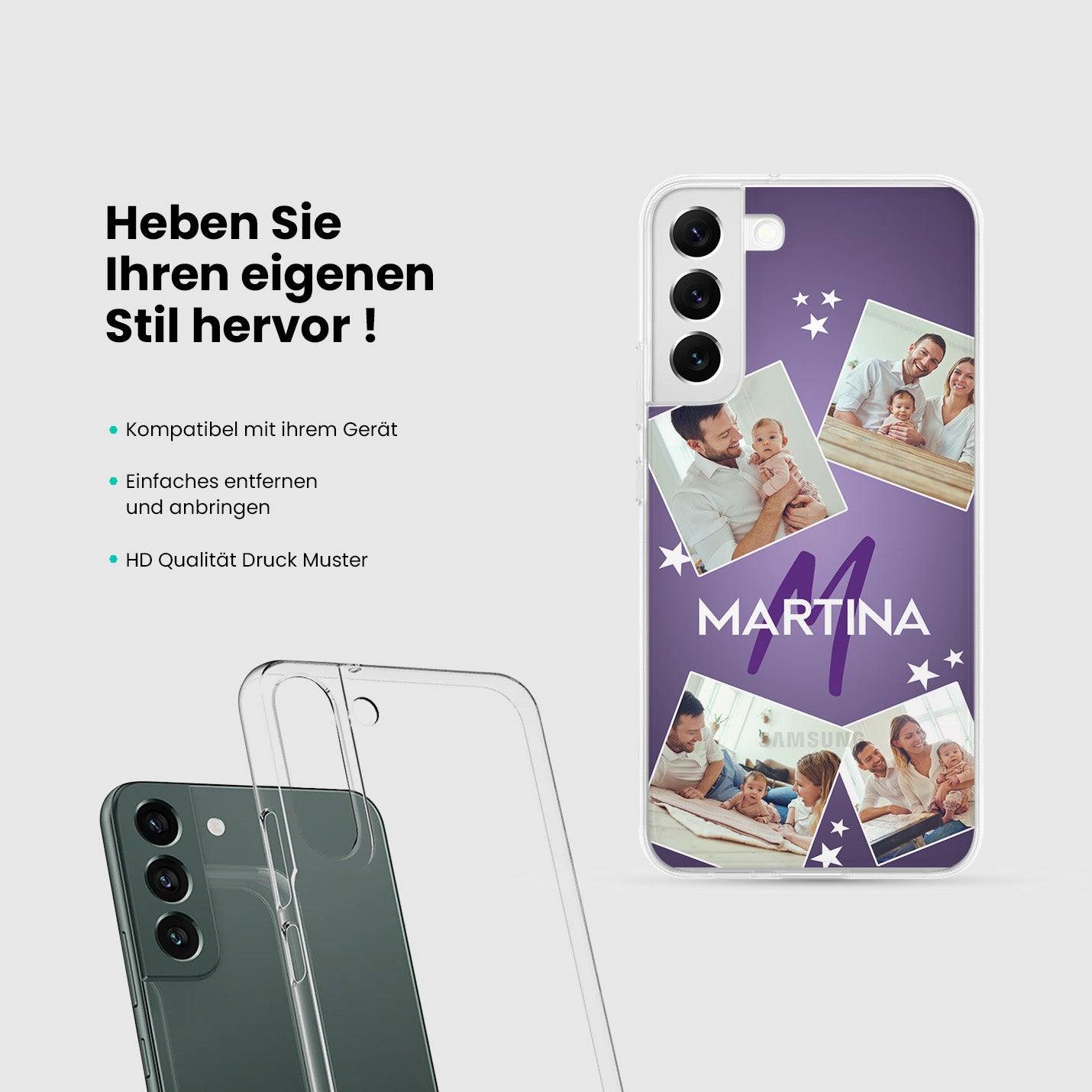 Handyhüllen mit Wunschfoto und Name - 1instaphone