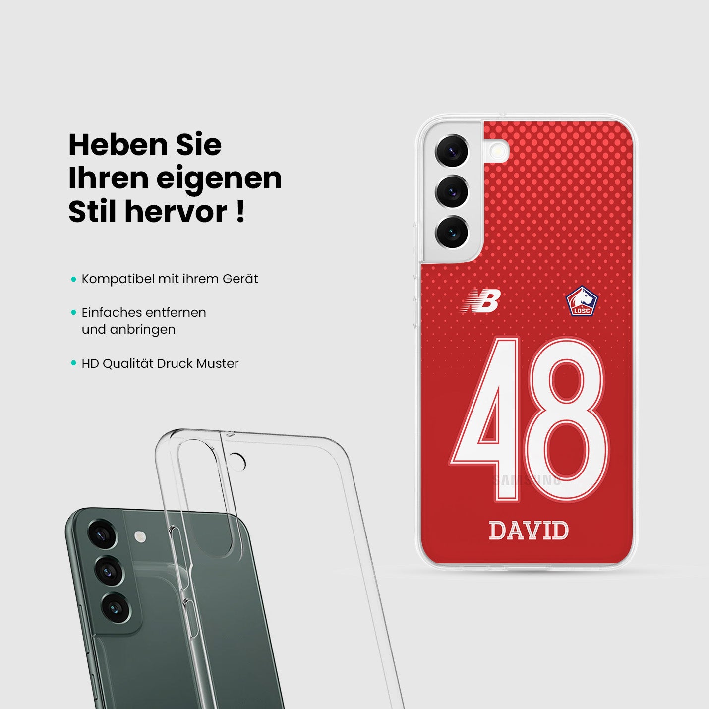 Personalisierte LOSC Lille Handyhülle - 1instaphone