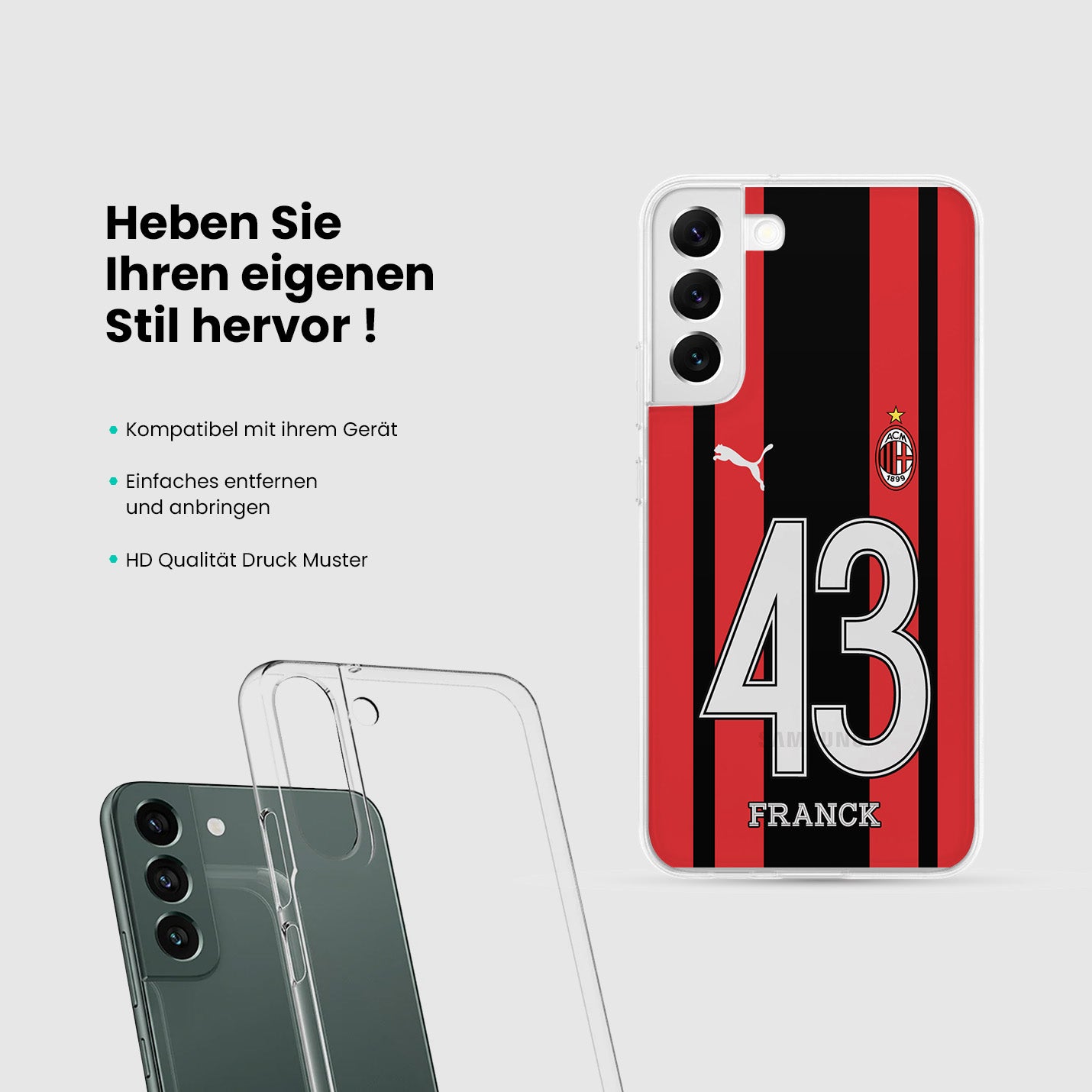 Personalisierte AC Milan Handyhülle - 1instaphone