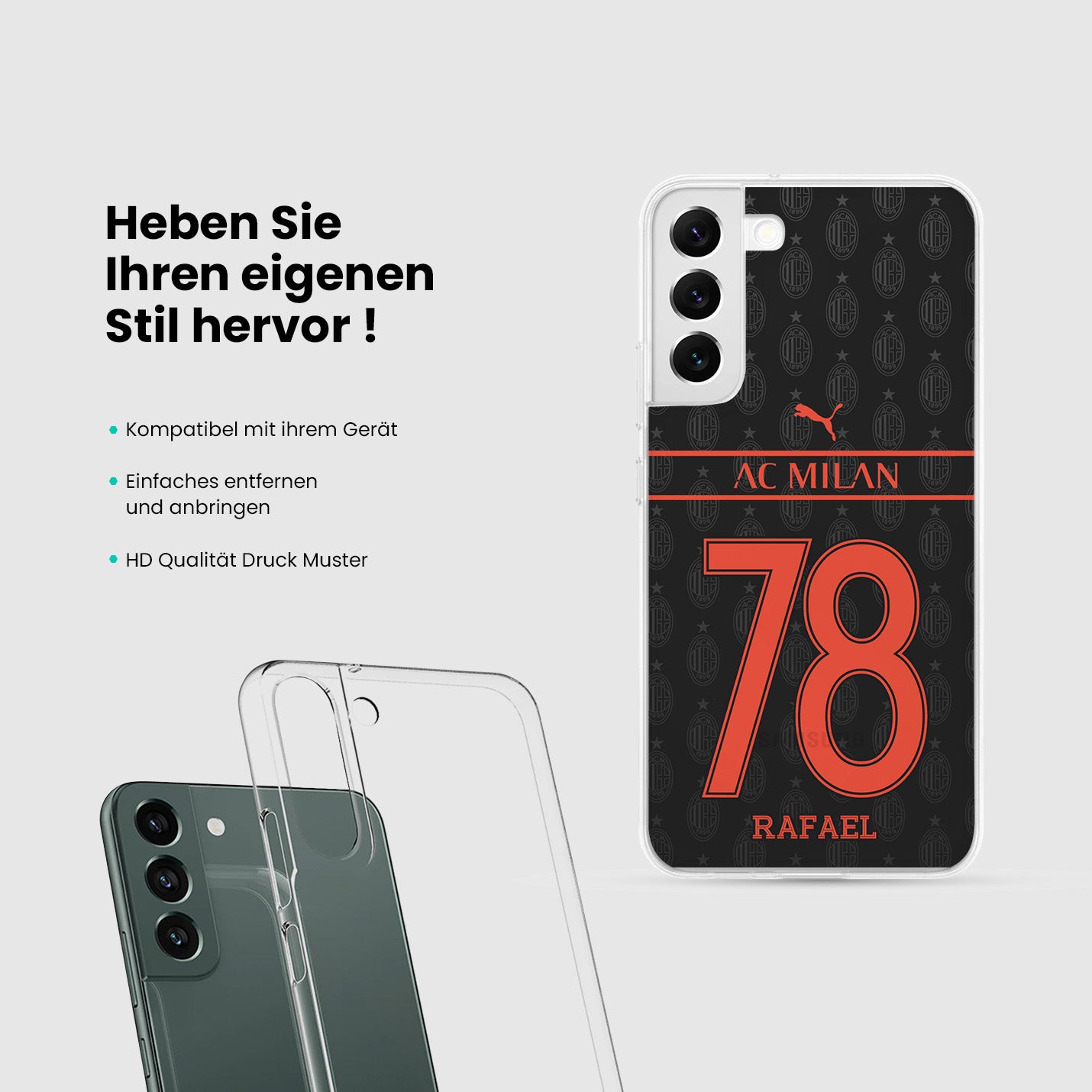 Personalisierte AC Milan Handyhülle - 1instaphone
