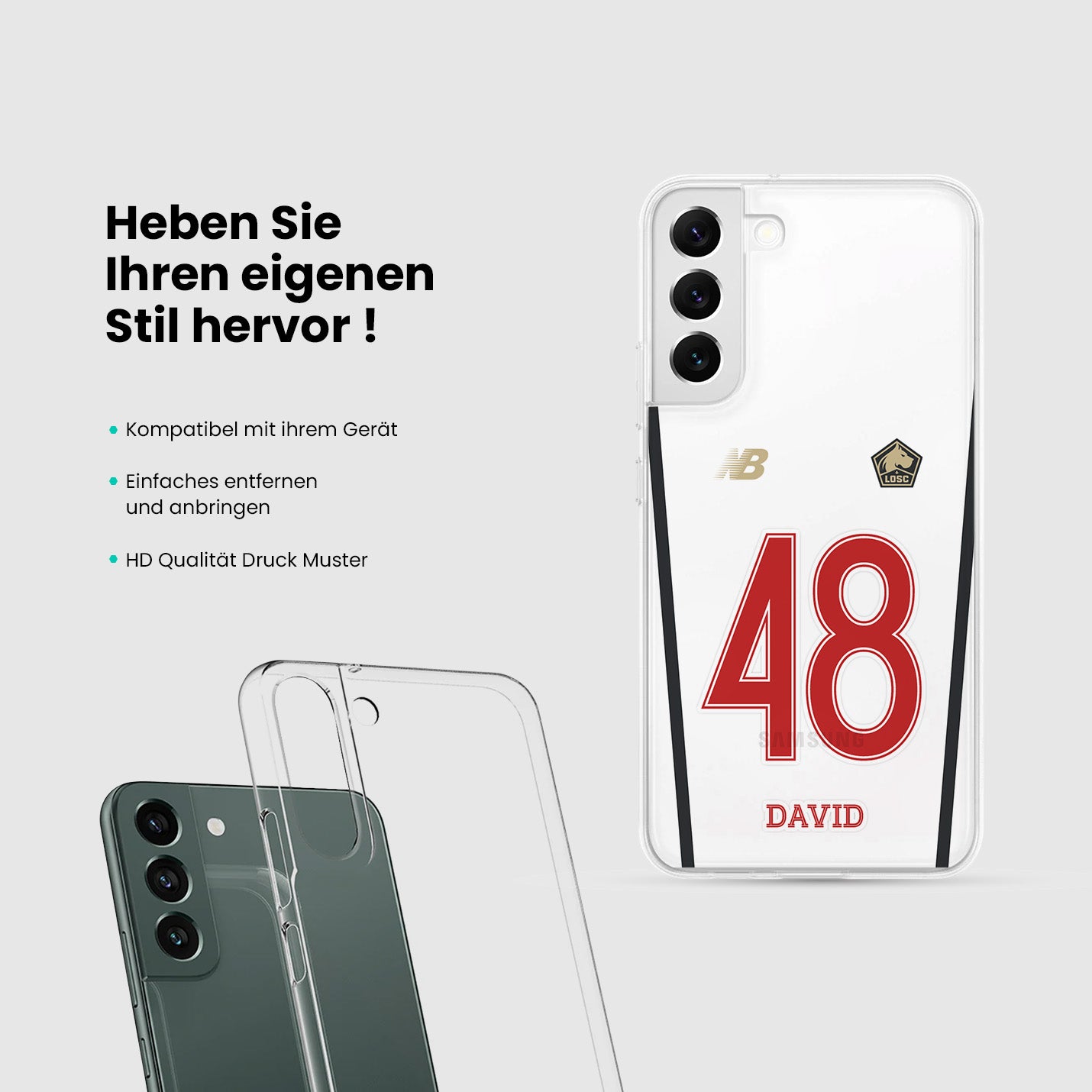 Personalisierte LOSC Lille Handyhülle - 1instaphone