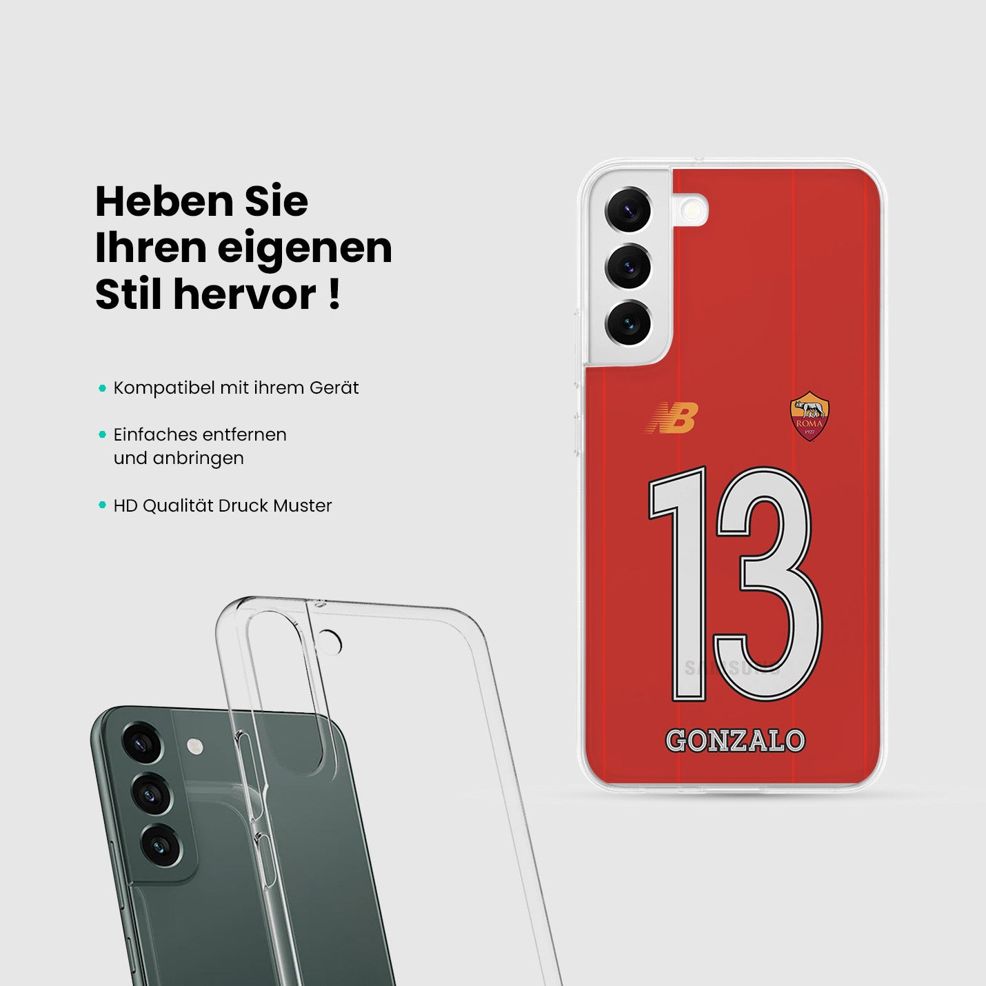Personalisierte AS Roma Handyhülle - 1instaphone