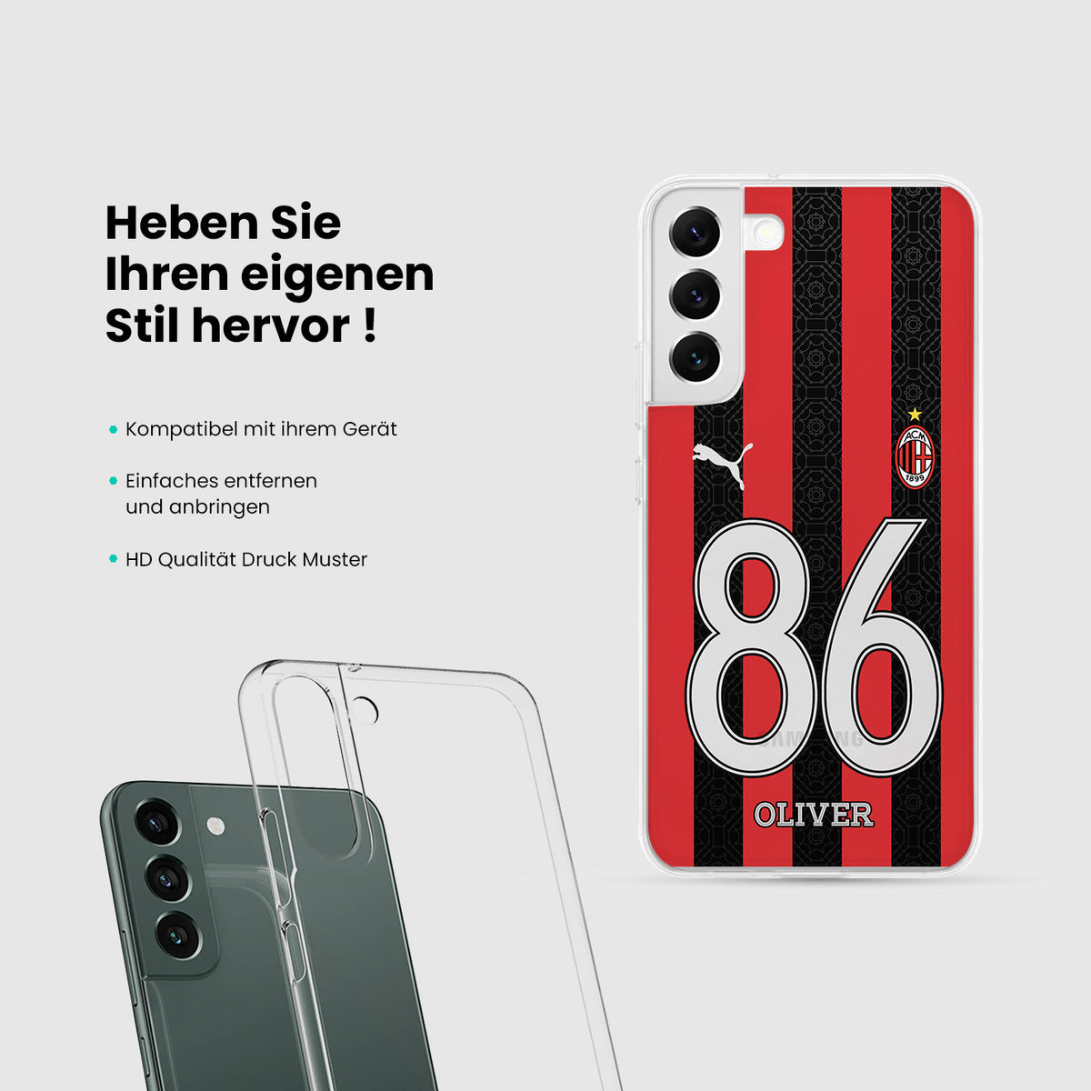 Personalisierte AC Milan Handyhülle - 1instaphone