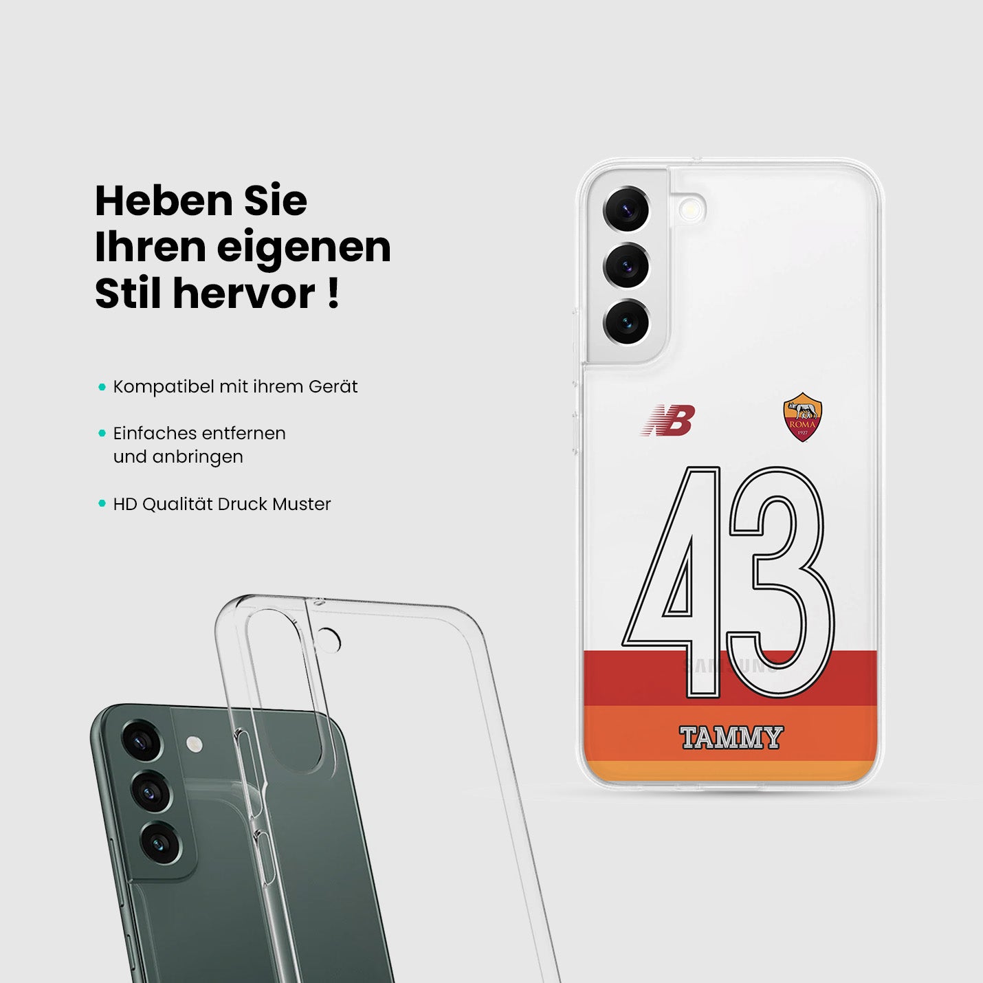 Personalisierte AS Roma Handyhülle - 1instaphone