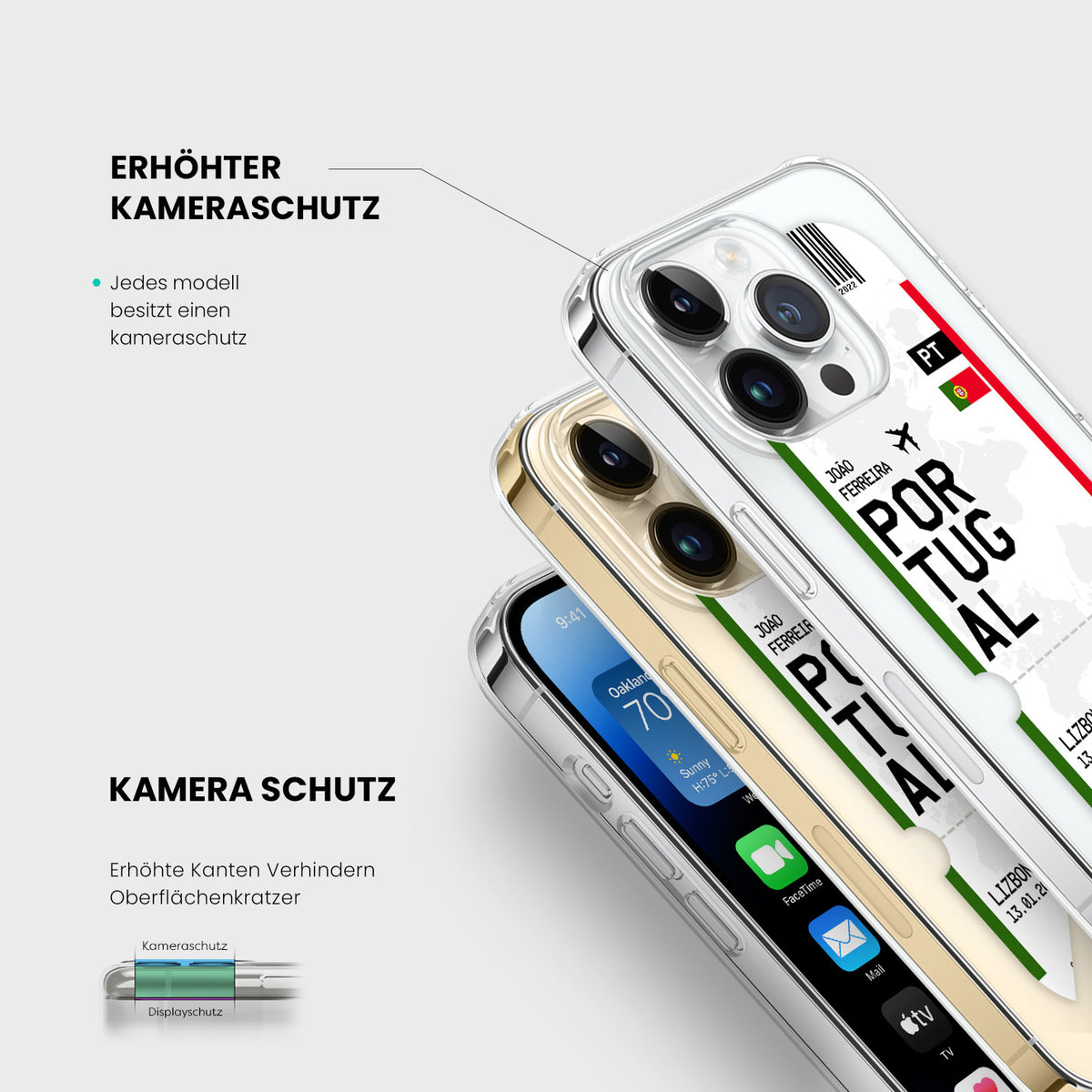 Handyhülle im Ticket Design - Portugal - 1instaphone