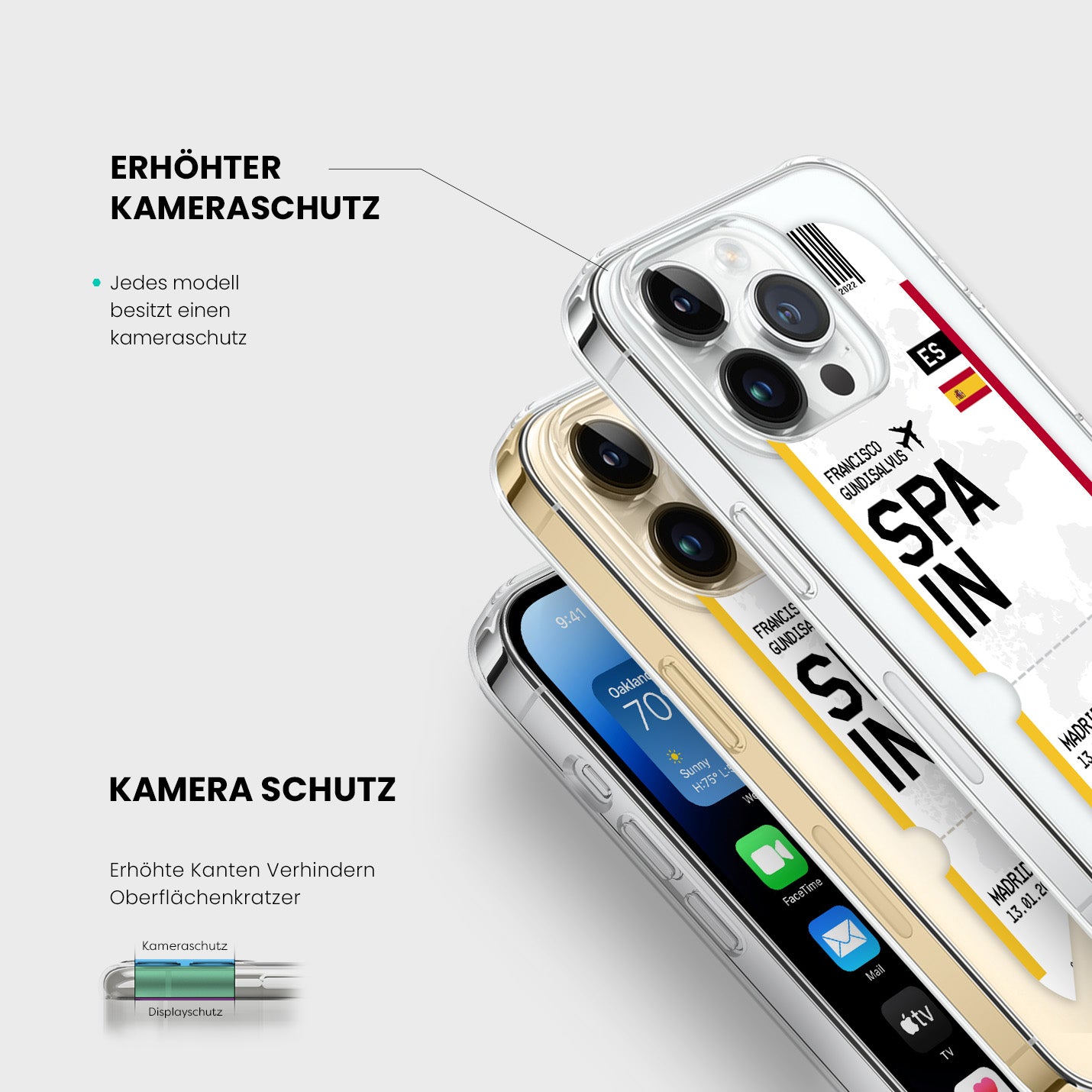 Handyhülle im Ticket Design - Spanien - 1instaphone