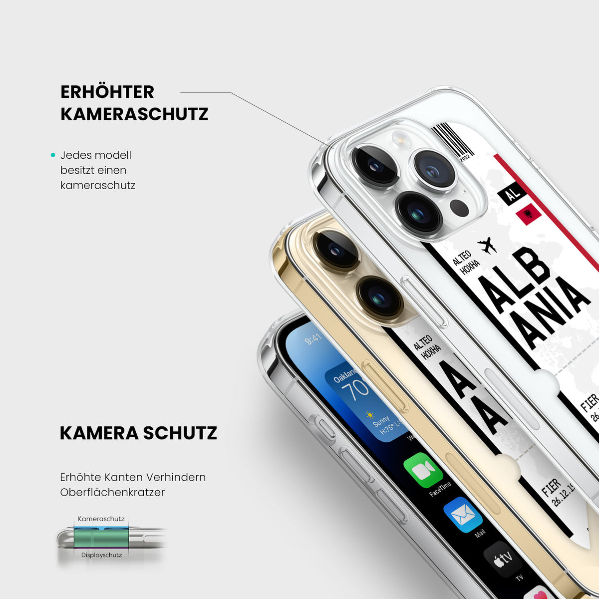 Handyhülle im Ticket Design - Albanien - 1instaphone