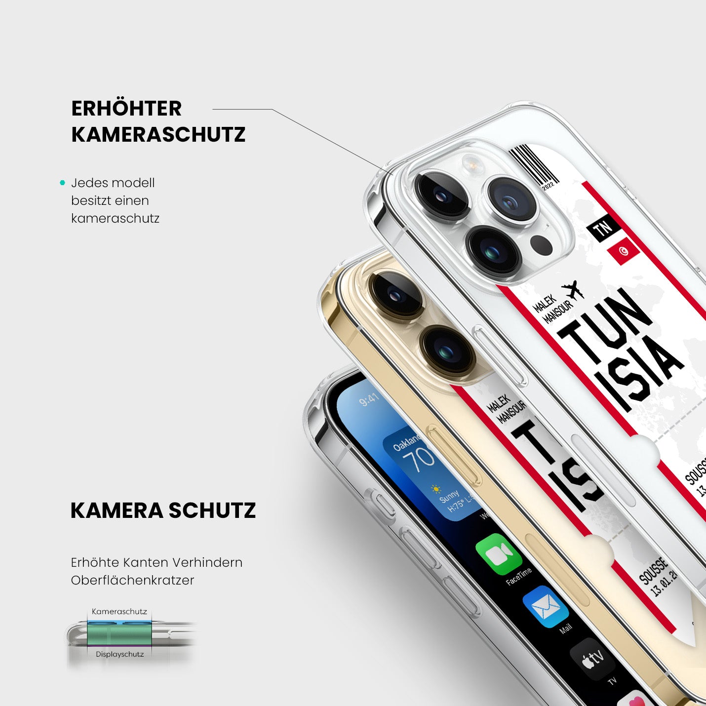 Handyhülle im Ticket Design - Tunesien - 1instaphone
