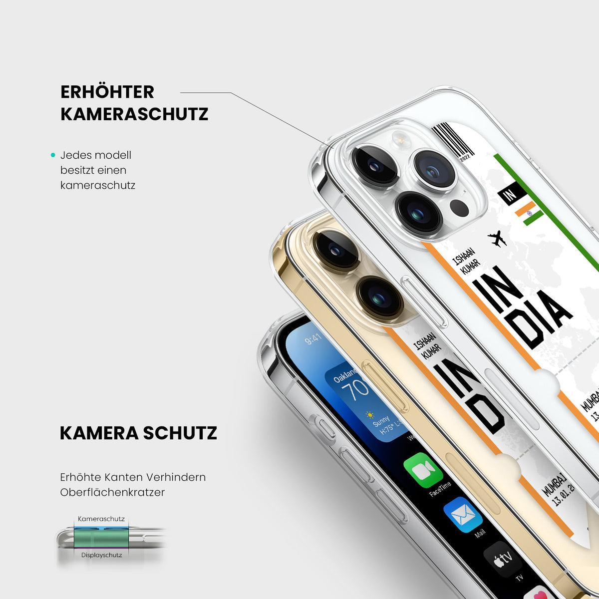 Handyhülle im Ticket Design - Indien - 1instaphone