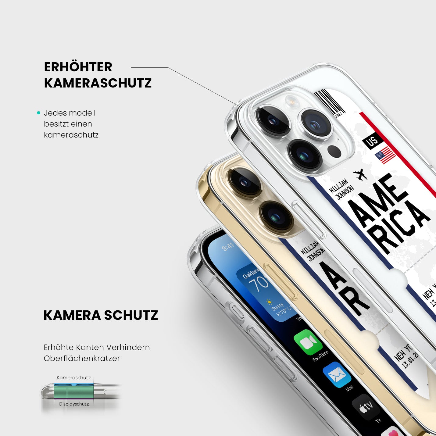 Handyhülle im Ticket Design - Amerika - USA - 1instaphone