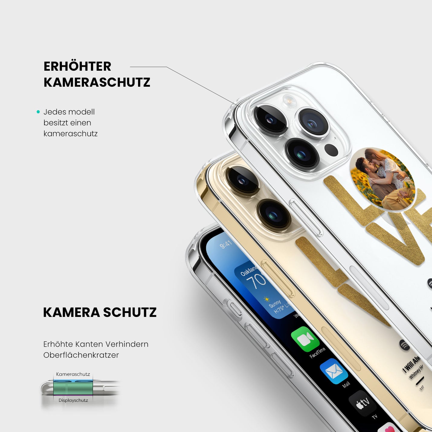 Handyhülle Durchsichtig Spotify Design Love - 1instaphone