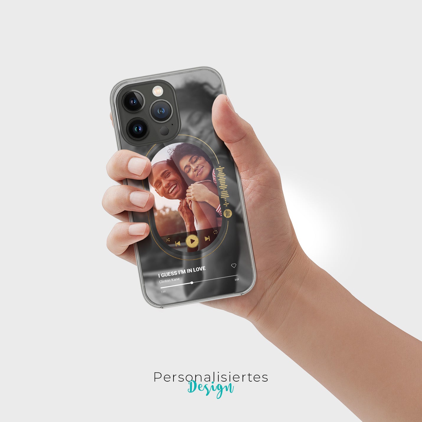 Handyhülle Durchsichtig Spotify Design mit Foto - 1instaphone