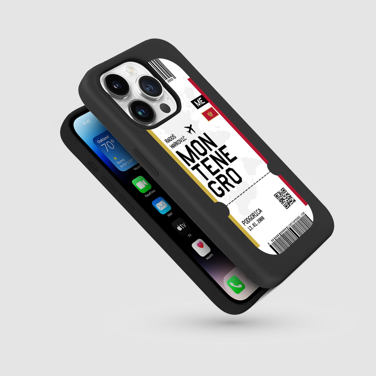 Handyhülle im Ticket Design - Montenegro - 1instaphone