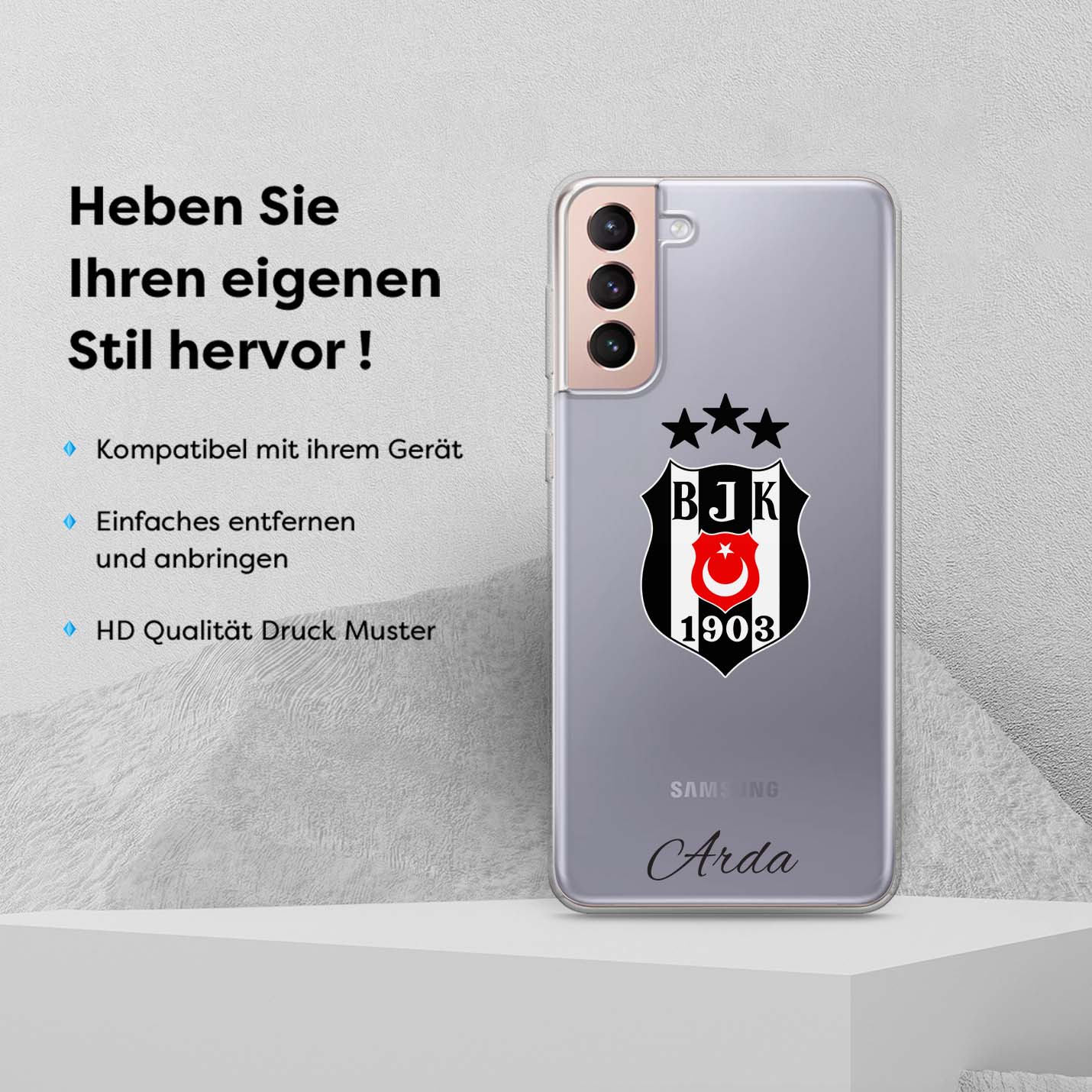 Beşiktaş Handyhülle mit Name - 1instaphone