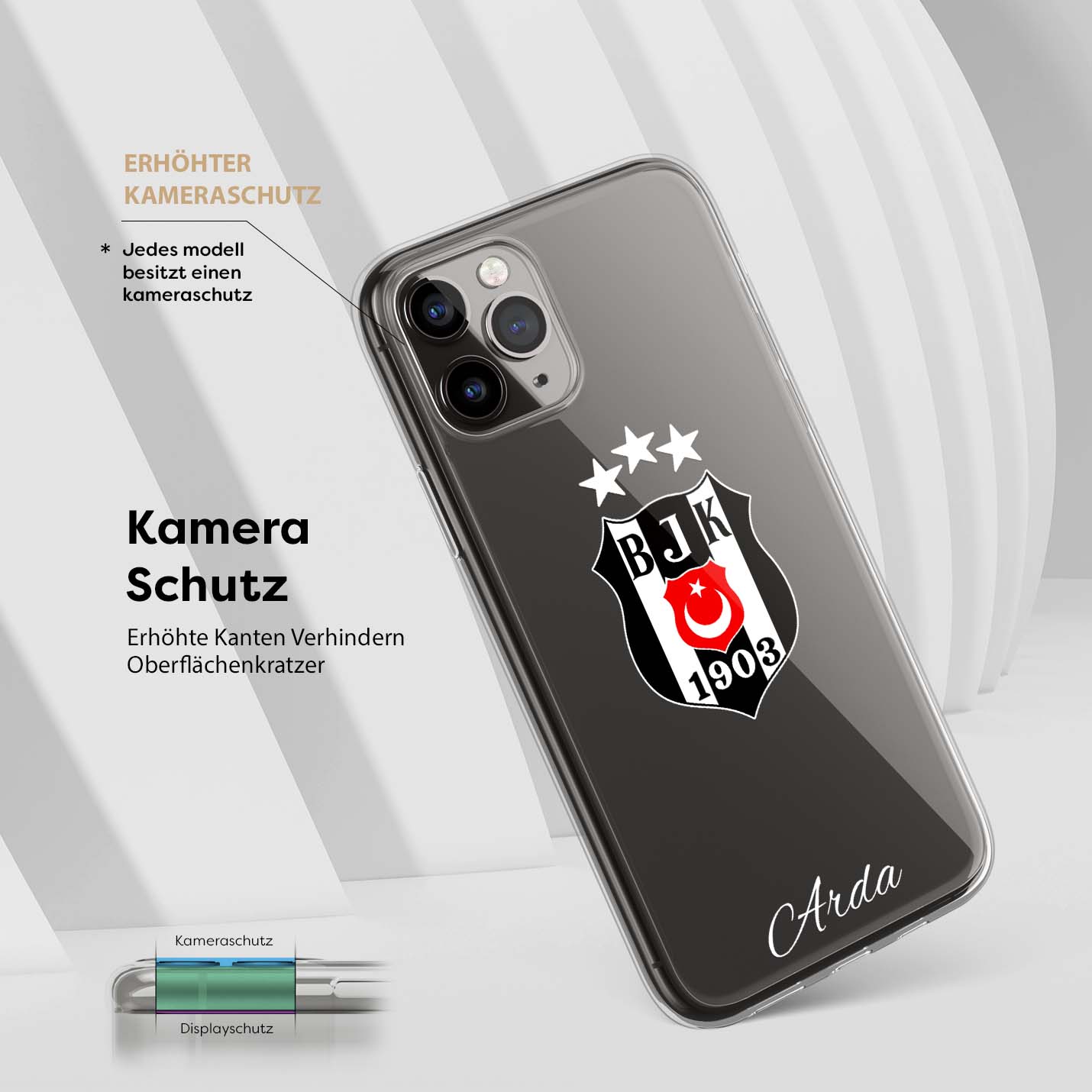 Beşiktaş Handyhülle mit Name - 1instaphone