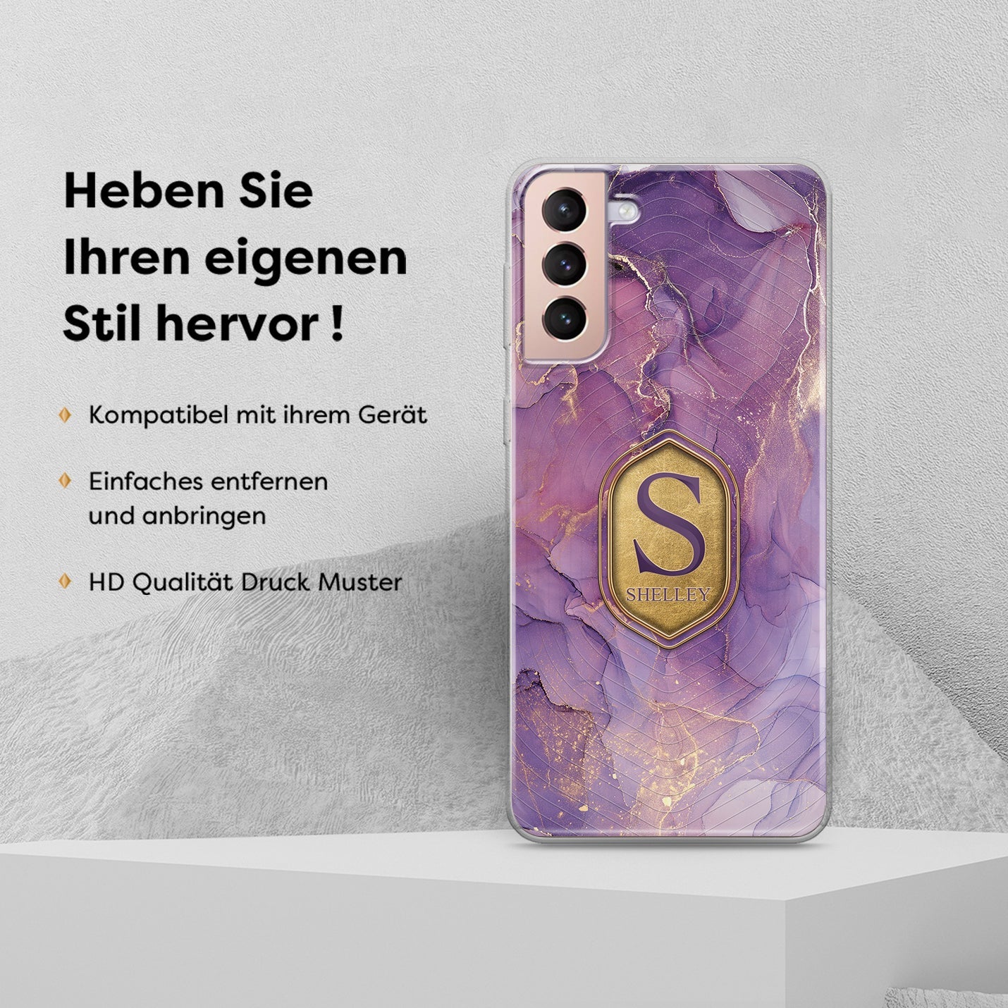 Dream Pattern Personalisierte Handyhülle PURPLE GOLD - 1instaphone