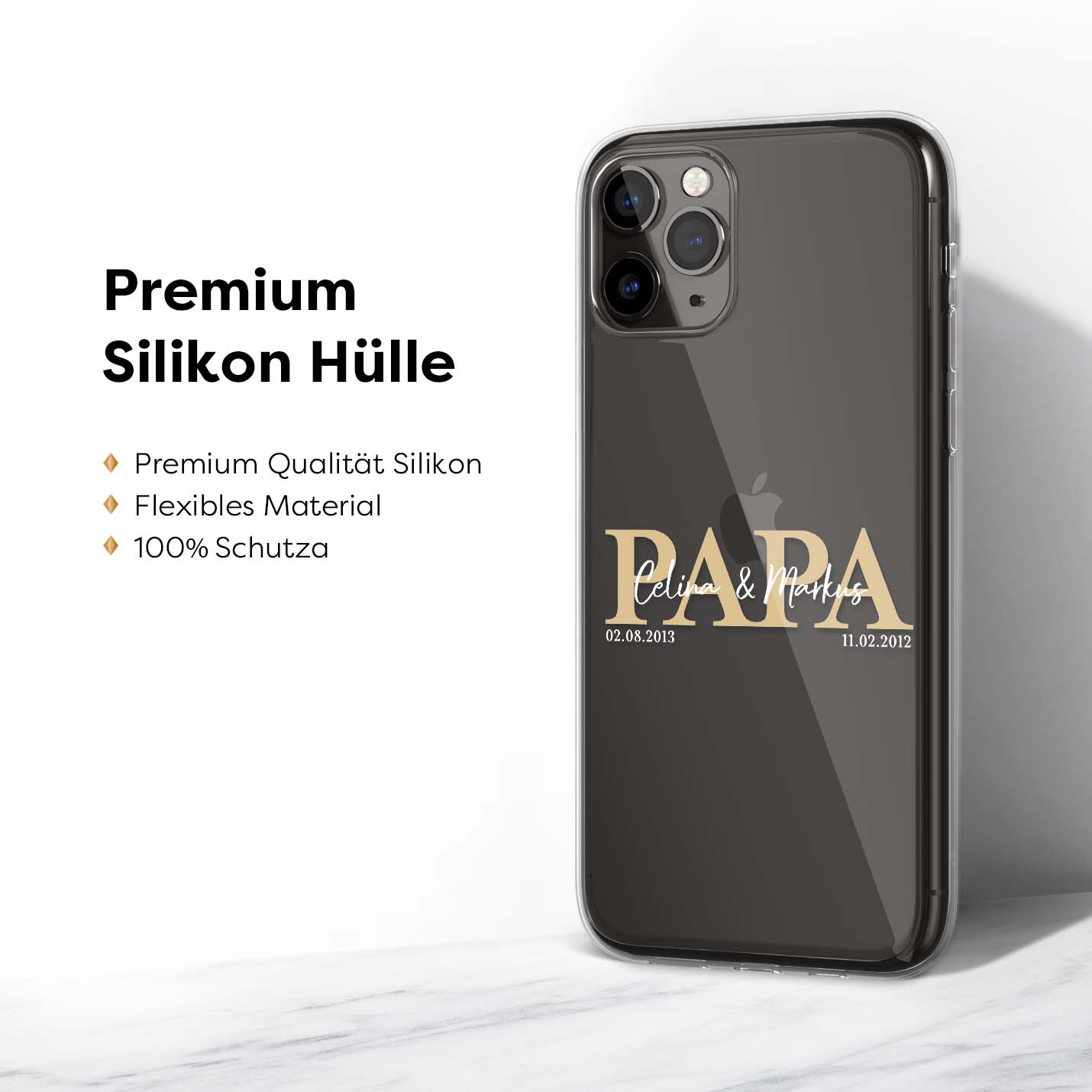 Handyhülle PAPA - Name - Datum - 1instaphone