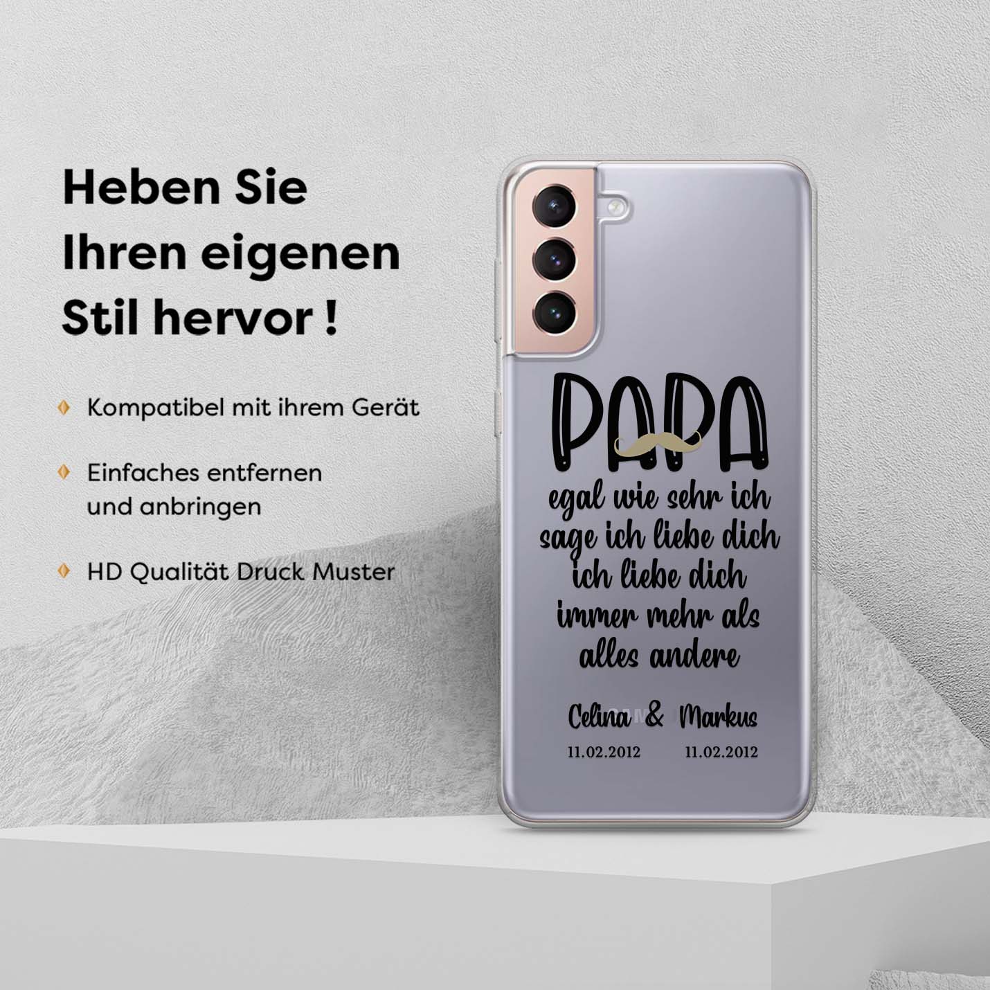 Handyhülle PAPA - Name - Text - 1instaphone