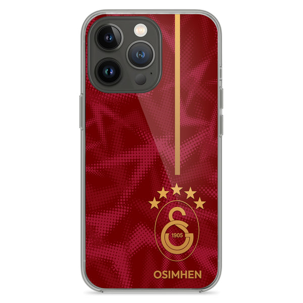 Personalisierte Galatasaray Handyhülle - Şampiyon 2025 Sultan Red Pattern
