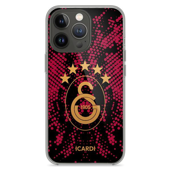 Personalisierte Galatasaray Handyhülle - Şampiyon 2025 Punkt Grafitti