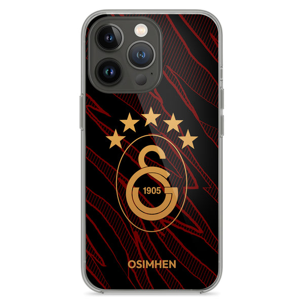 Personalisierte Galatasaray Handyhülle - Şampiyon 2025 Schwarz