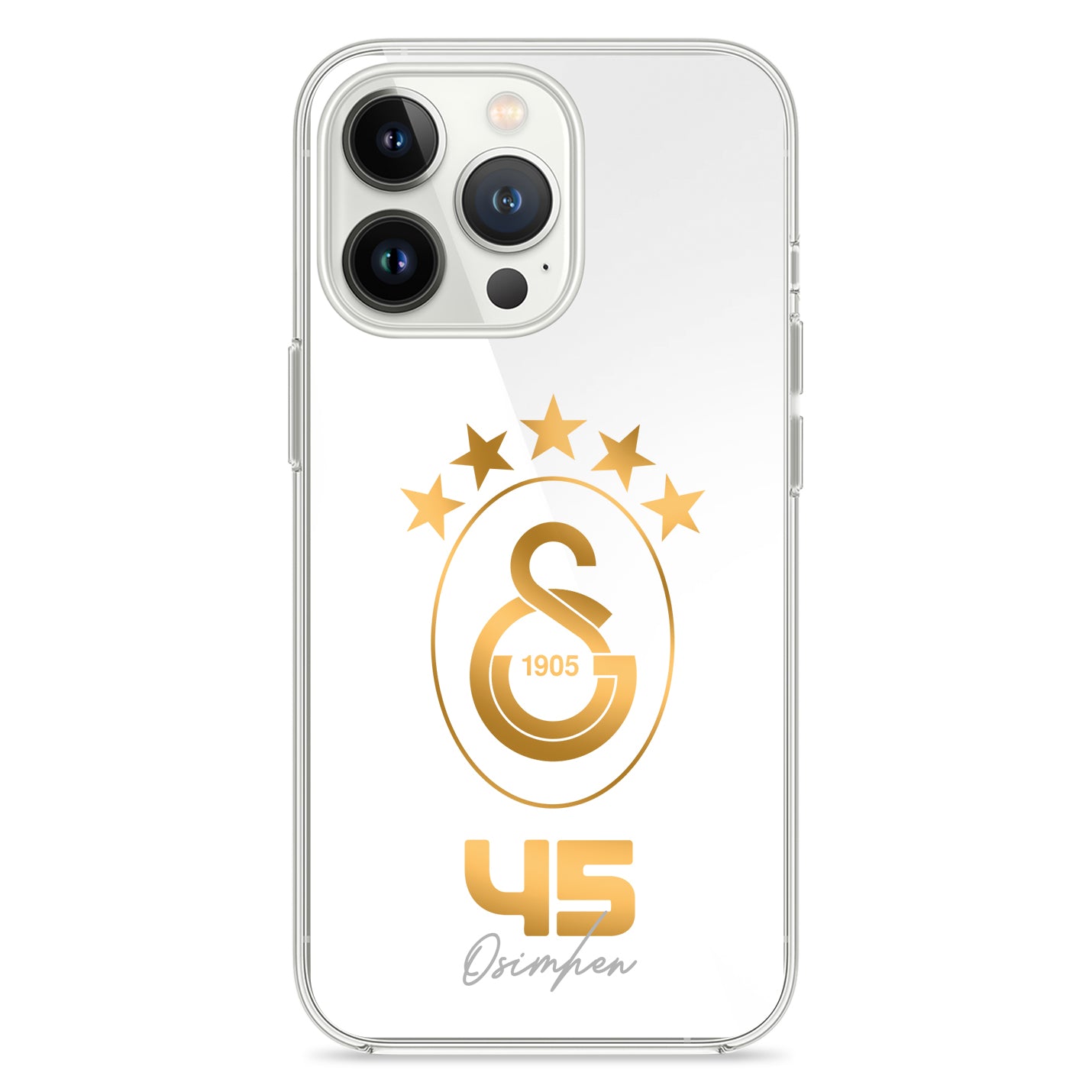 Personalisierte Galatasaray Handyhülle - Şampiyon 2025 Gold Logo - 1instaphone