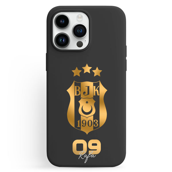 Besiktas Hülle mit Wunschname Gold Logo