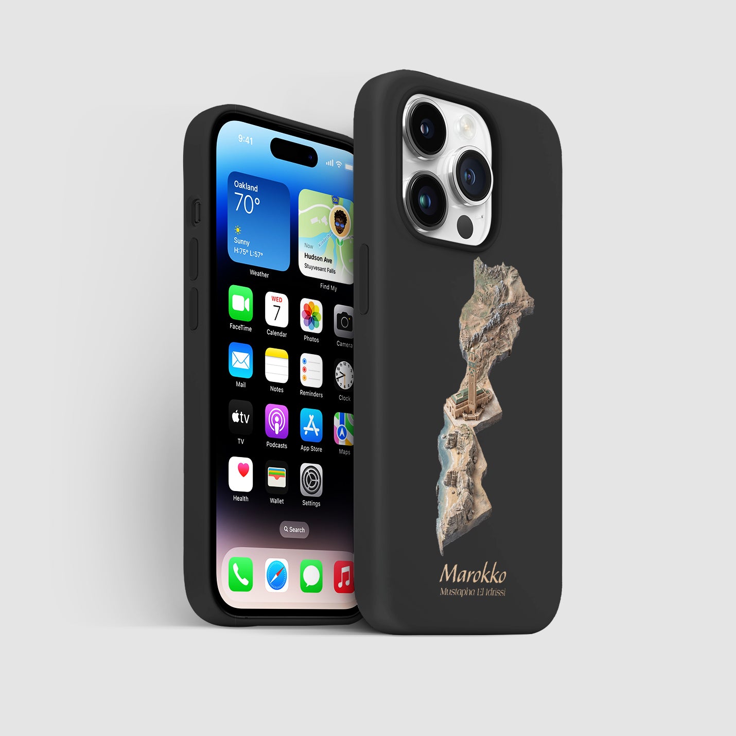 Marokko Karte – Islamisches Kunst Design - 1instaphone