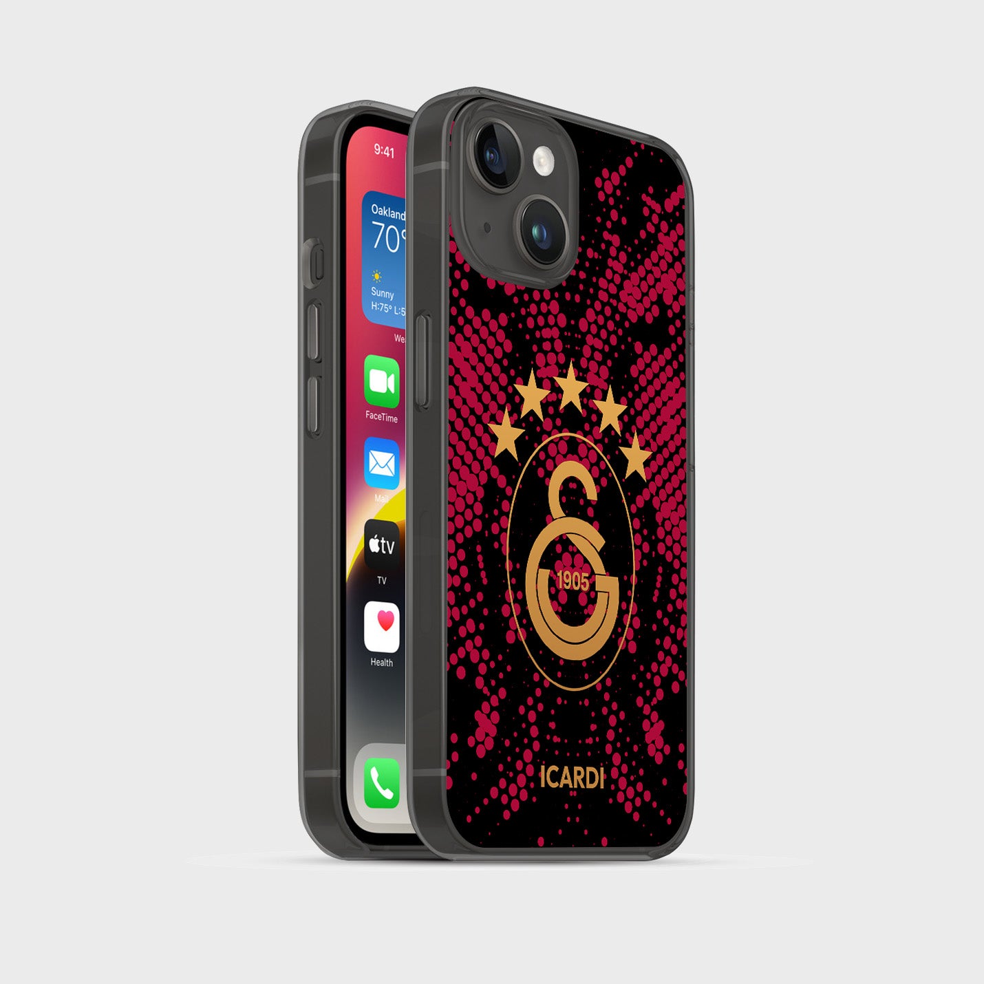 Personalisierte Galatasaray Handyhülle - Şampiyon 2025 Punkt Grafitti
