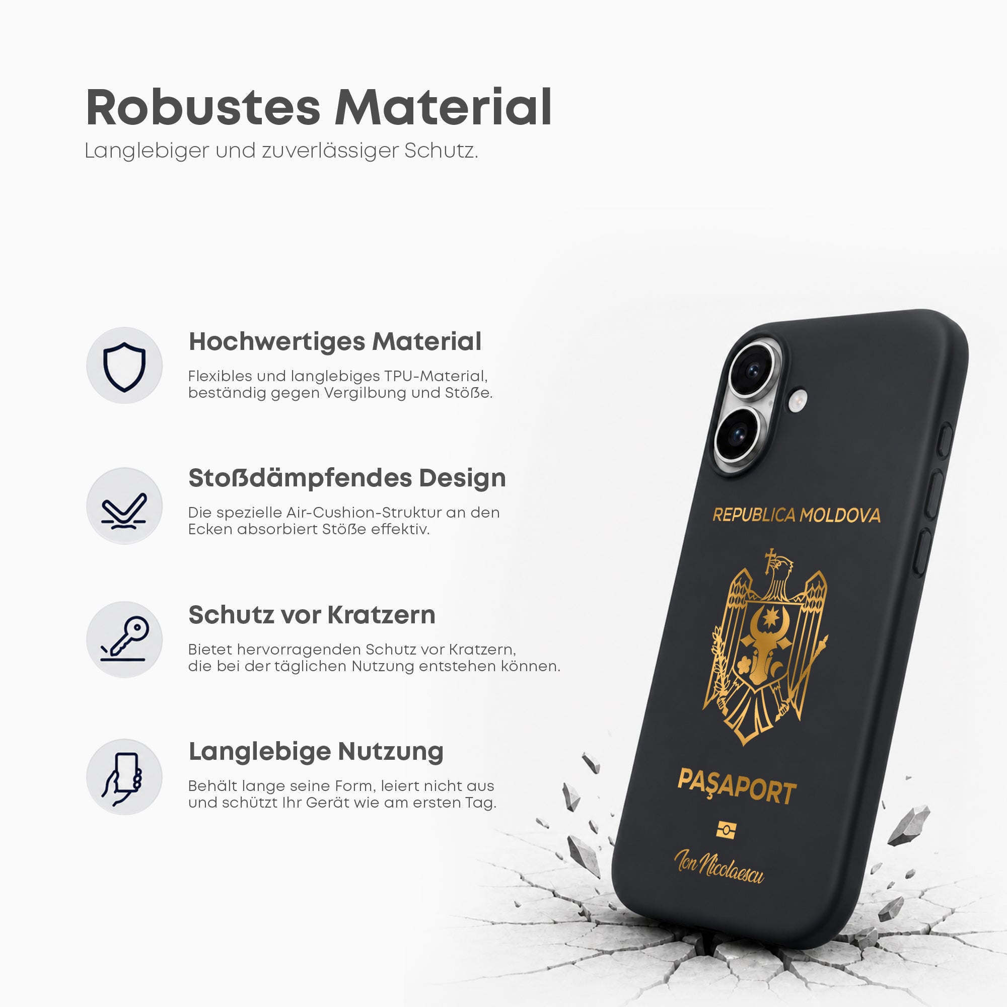Handyhüllen mit Reisepass - Moldawien - 1instaphone