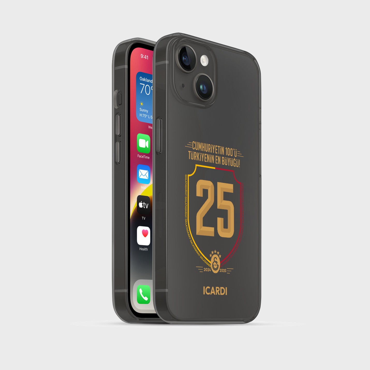 Personalisierte Galatasaray Handyhülle - Şampiyon 2025 Wappen Trikotnummer