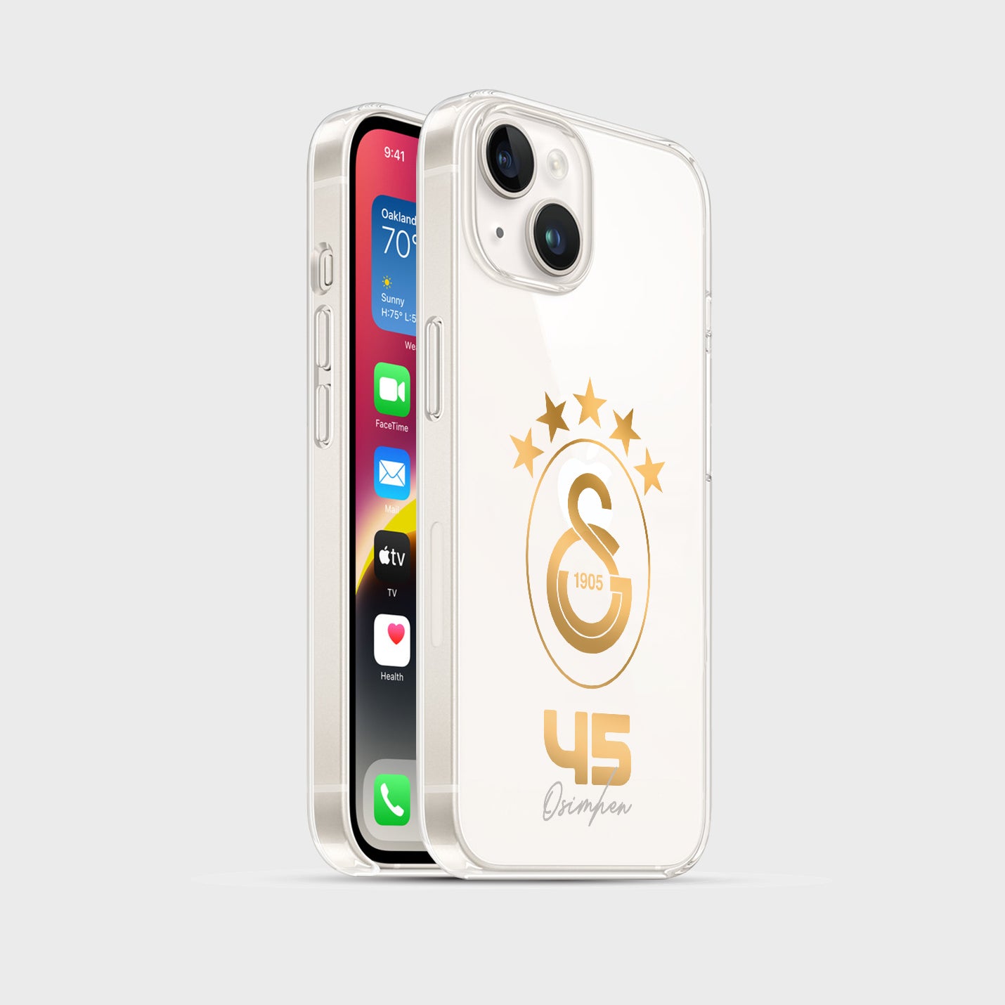 Personalisierte Galatasaray Handyhülle - Şampiyon 2025 Gold Logo - 1instaphone
