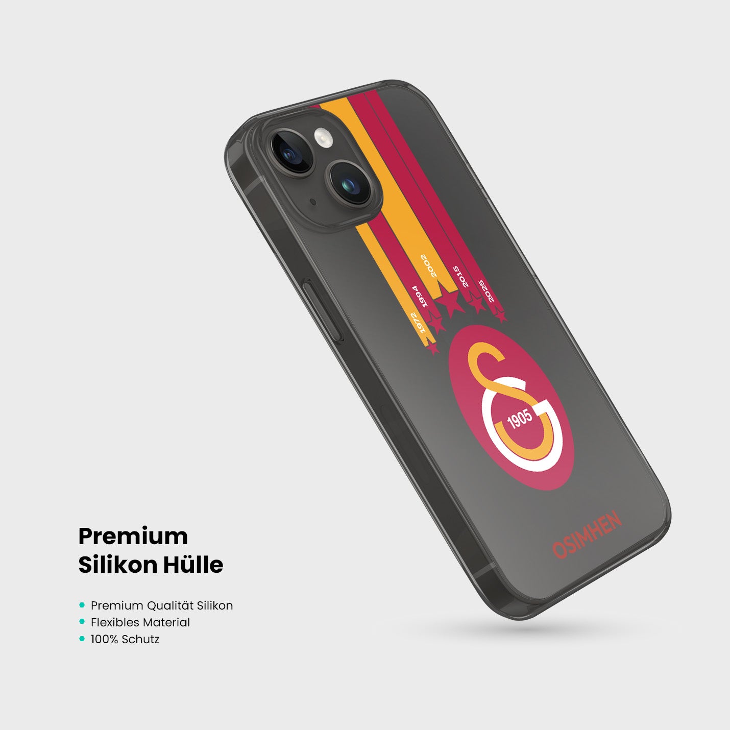 Personalisierte Galatasaray Handyhülle - Şampiyon 2025  Sterne
