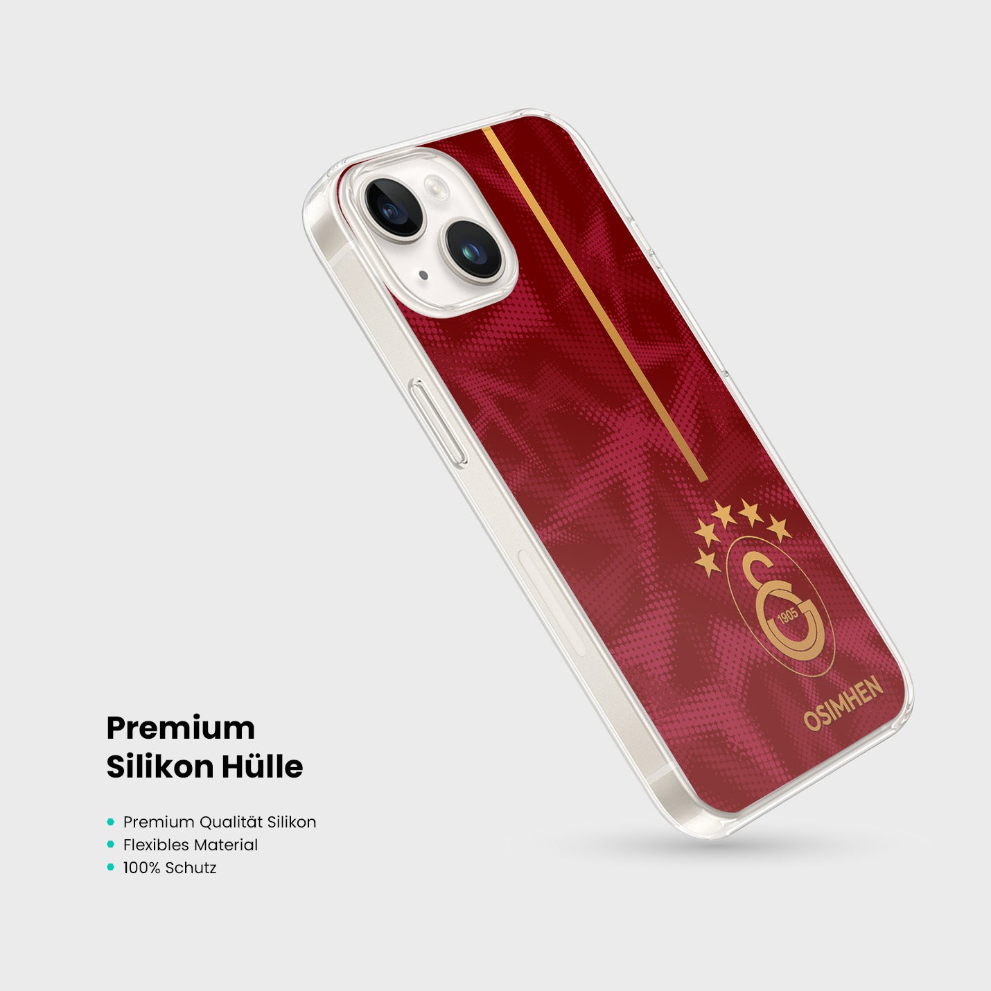 Personalisierte Galatasaray Handyhülle - Şampiyon 2025 Sultan Red Pattern
