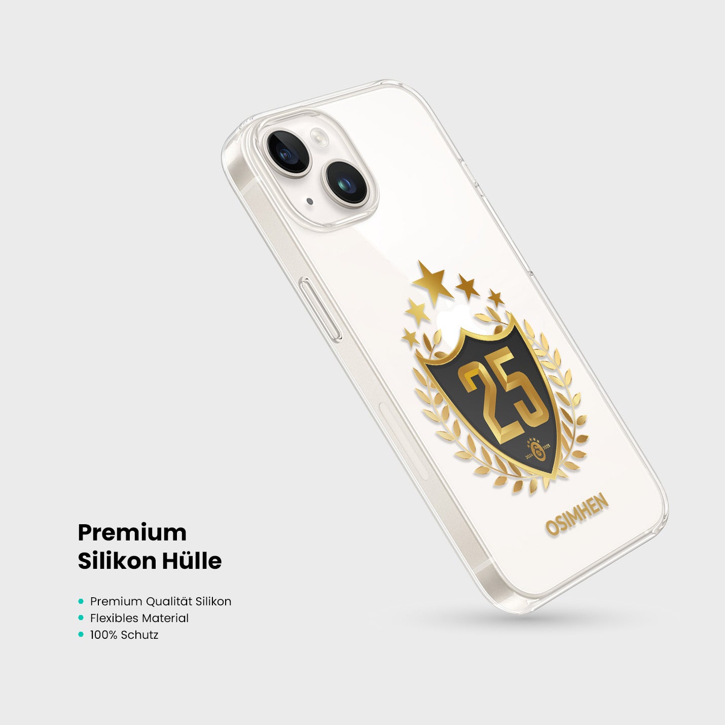 Personalisierte Galatasaray Handyhülle - Şampiyon 2025  Trikotnummer Gold Şampiyon