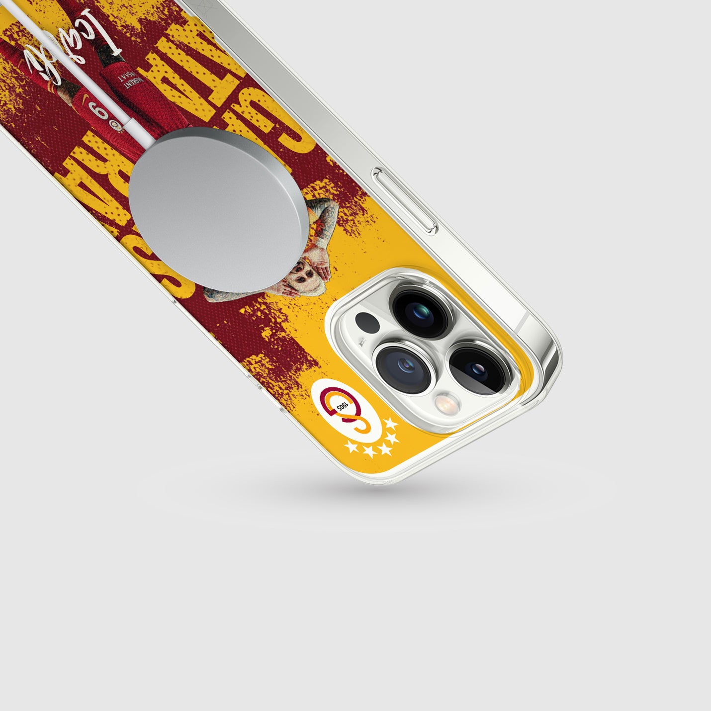 Personalisierte Galatasaray Handyhülle - Şampiyon 2025  Streifen Gold Rot  ICARDI (Kopya) - 1instaphone