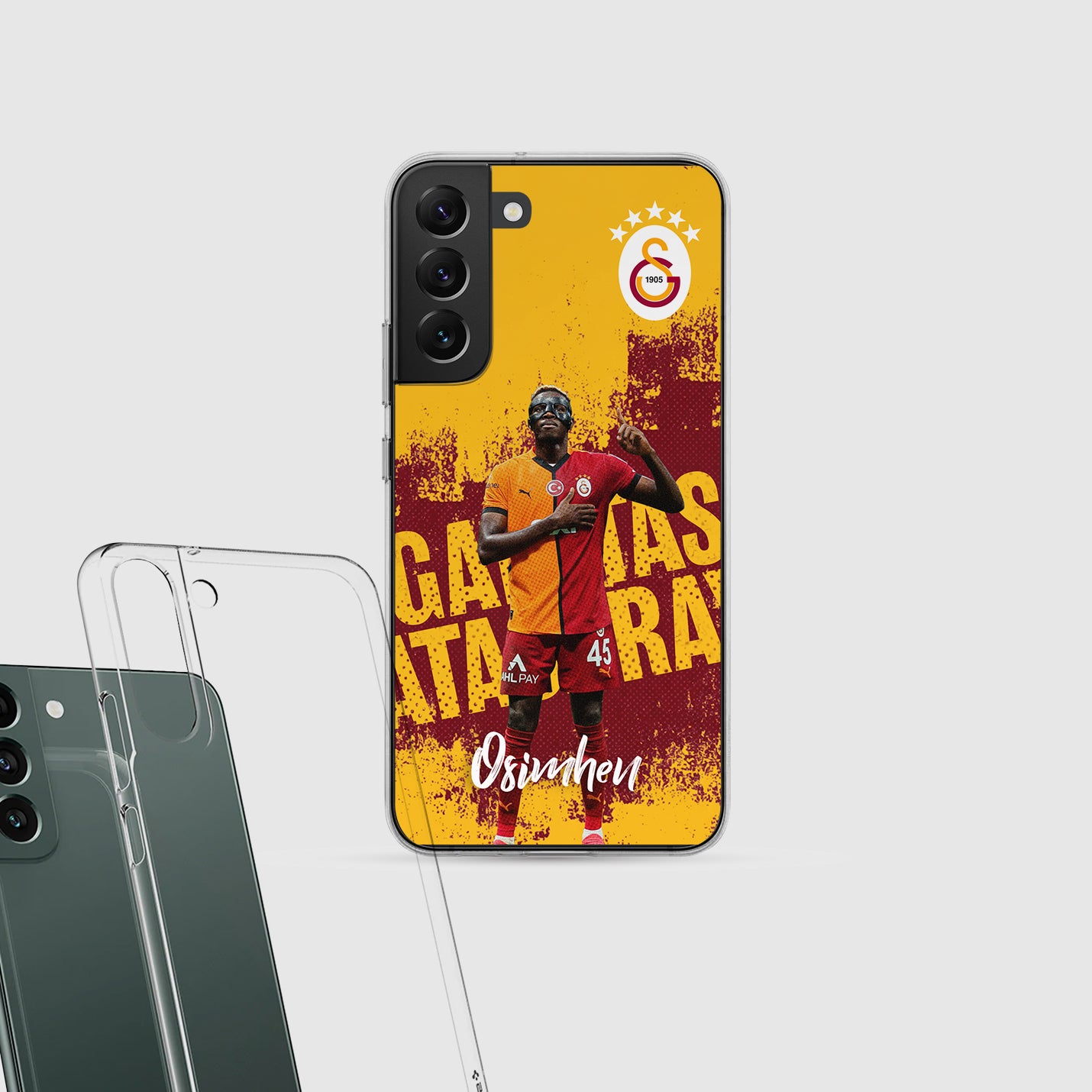 Personalisierte Galatasaray Handyhülle - Şampiyon 2025  Streifen Gold Rot  ICARDI - 1instaphone