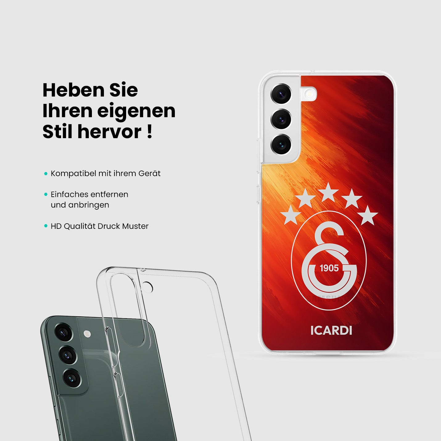 Personalisierte Galatasaray Handyhülle - Şampiyon 2025 Inferno Champion