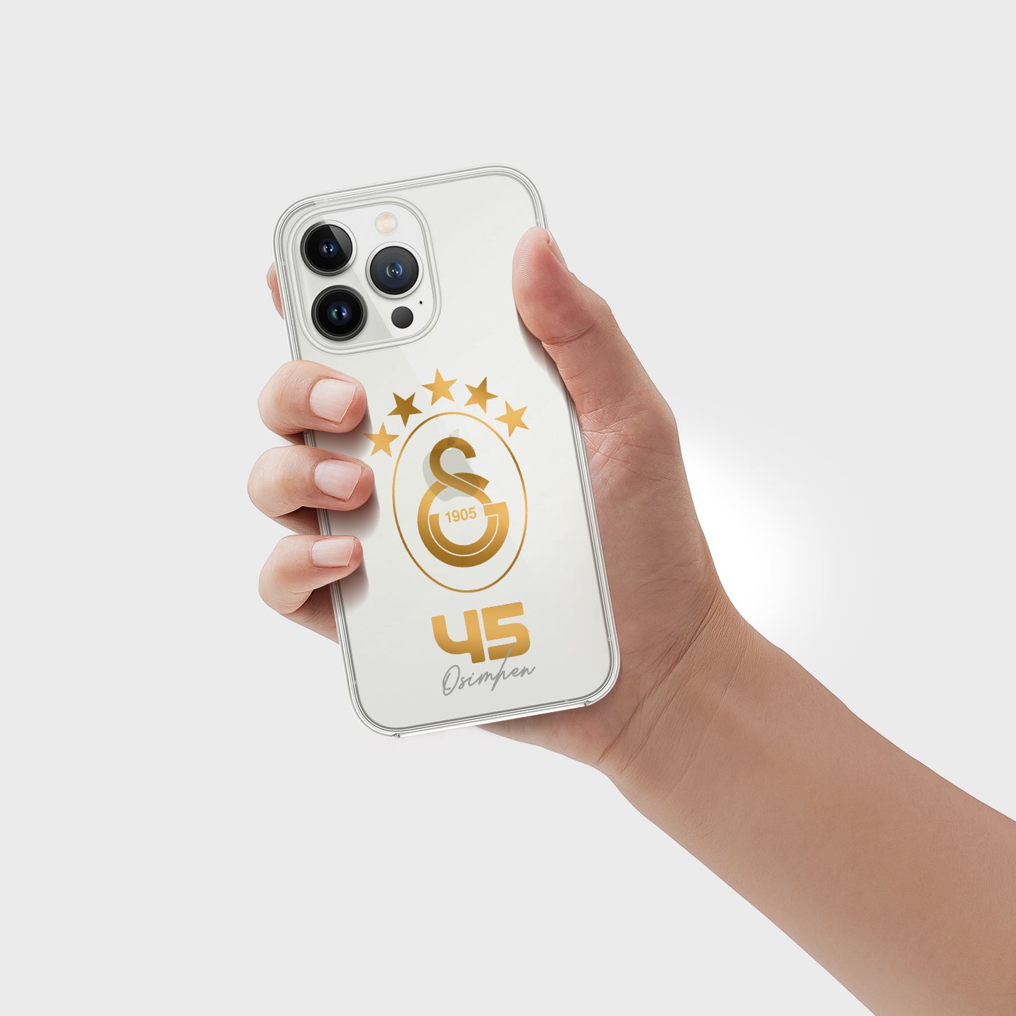 Personalisierte Galatasaray Handyhülle - Şampiyon 2025 Gold Logo - 1instaphone