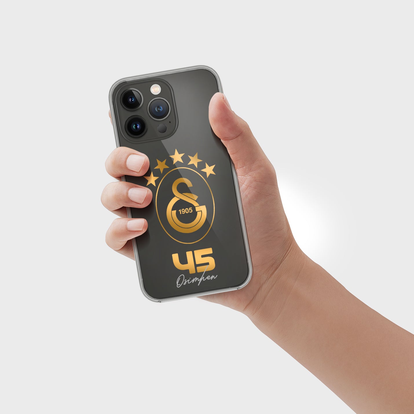 Personalisierte Galatasaray Handyhülle - Şampiyon 2025 Gold Logo - 1instaphone