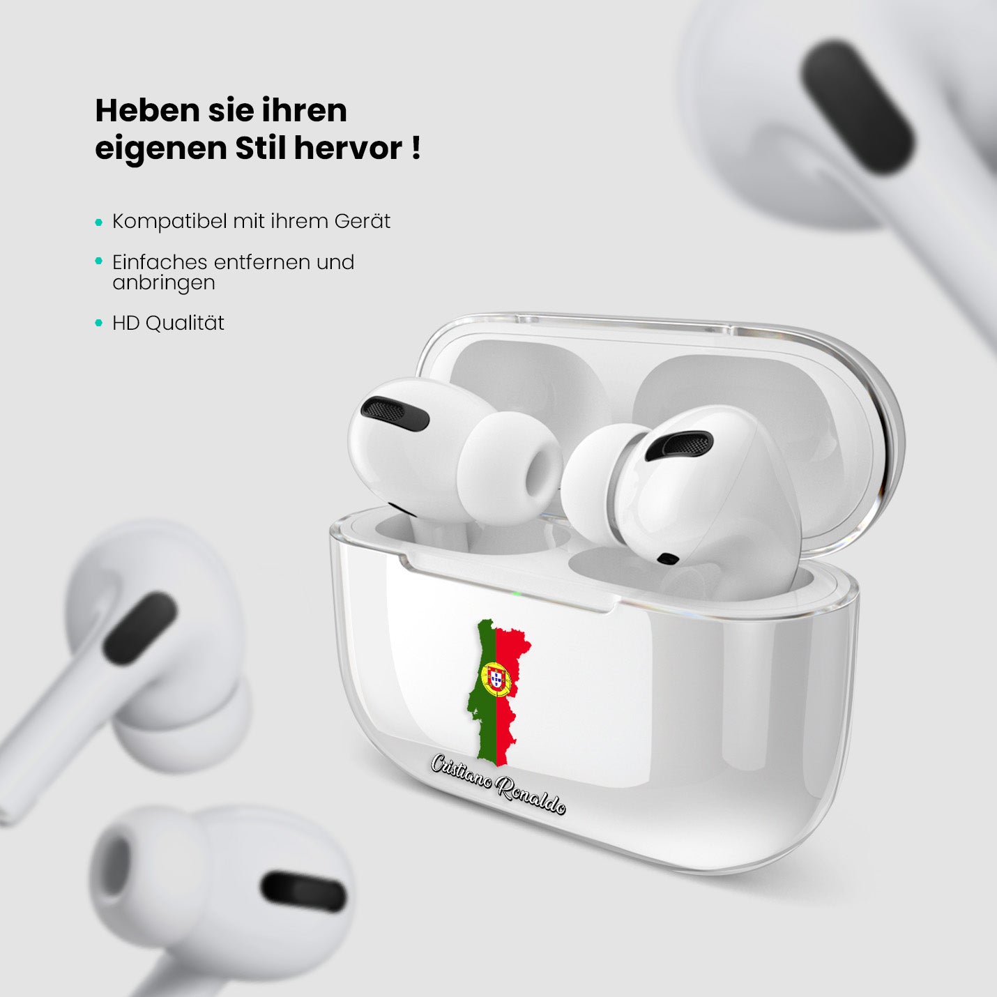 Airpods Hülle - Portugal Flagge - 1instaphone