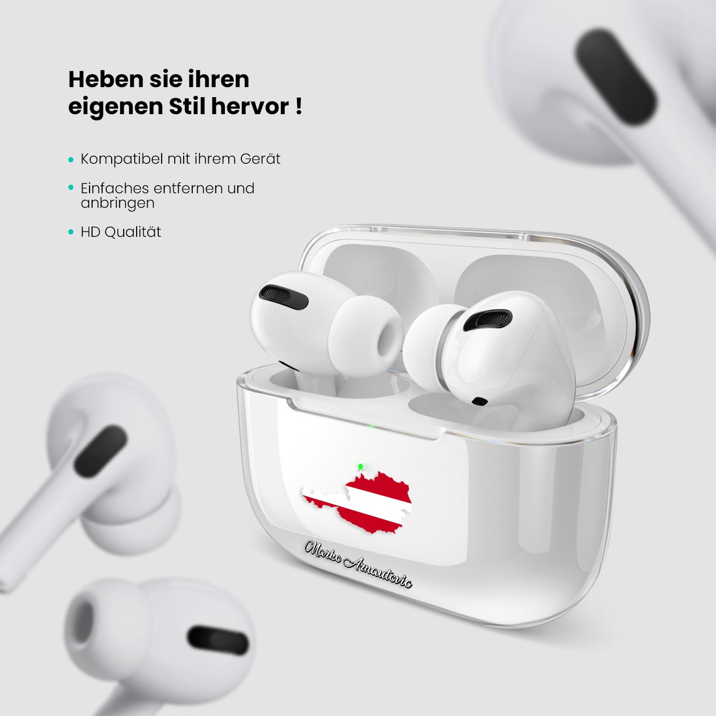 Airpods Hülle - Österreich Flagge - 1instaphone