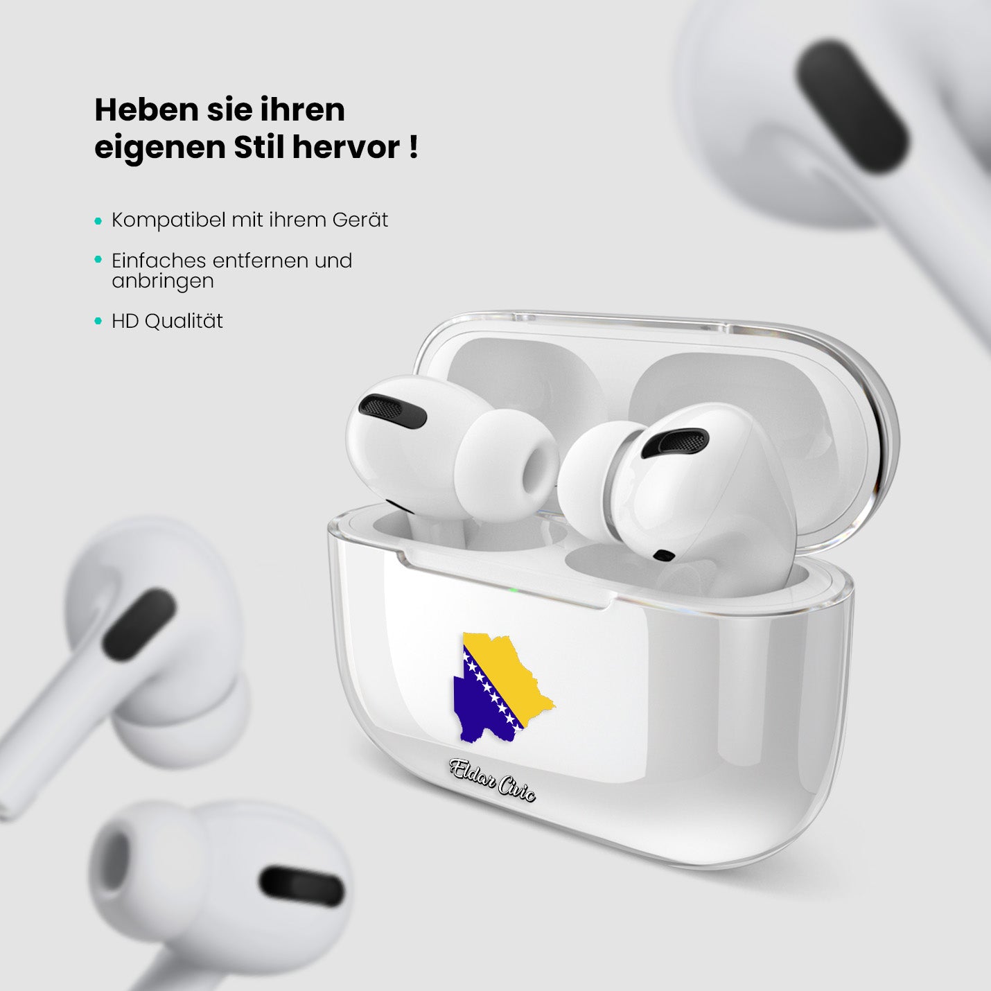 Airpods Hülle - Bosnien Flagge - 1instaphone