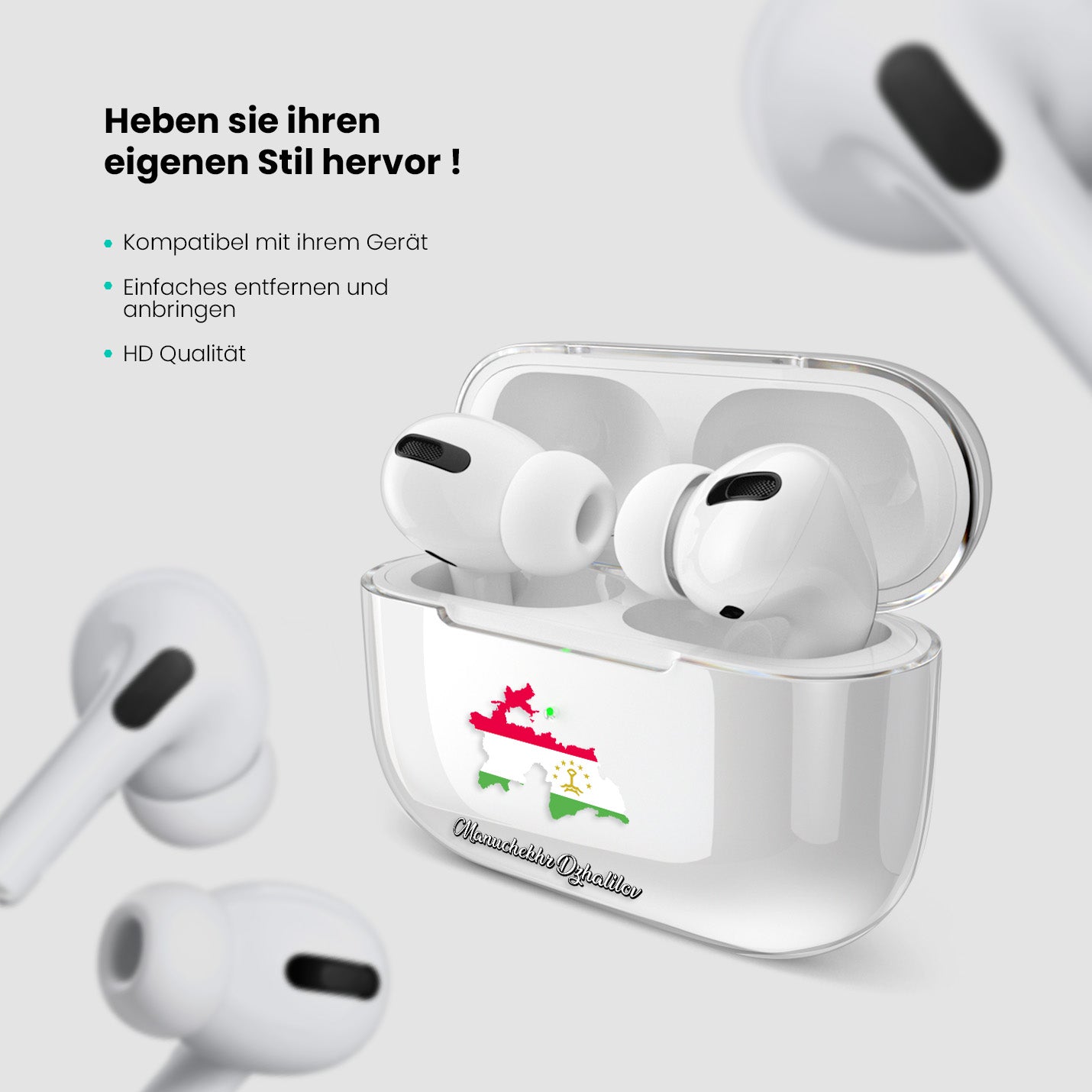 Airpods Hülle - Tadschikistan Flagge - 1instaphone