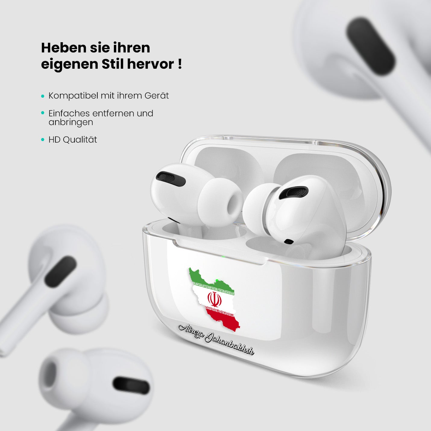 Airpods Hülle - Iran Flagge - 1instaphone
