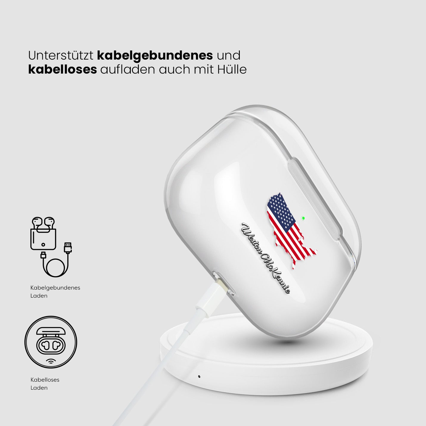 Airpods Hülle - United States of America ( USA ) Flagge - 1instaphone