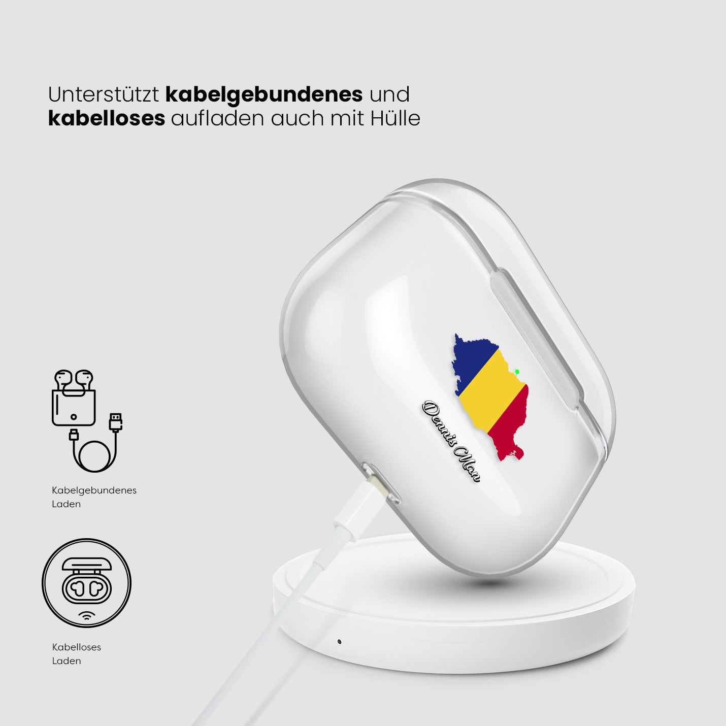 Airpods Hülle - Rumänien Flagge - 1instaphone