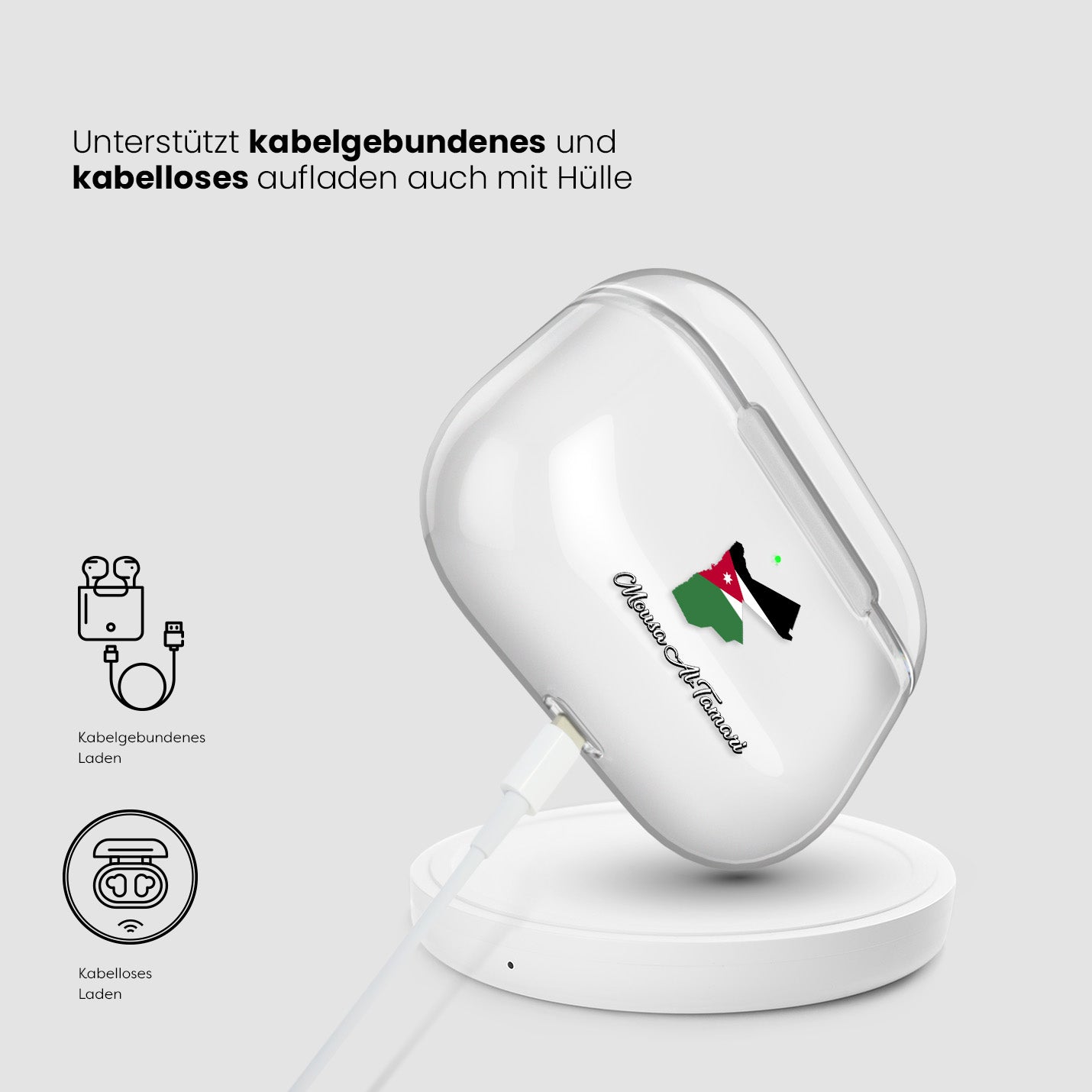 Airpods Hülle - Jordanien Flagge - 1instaphone